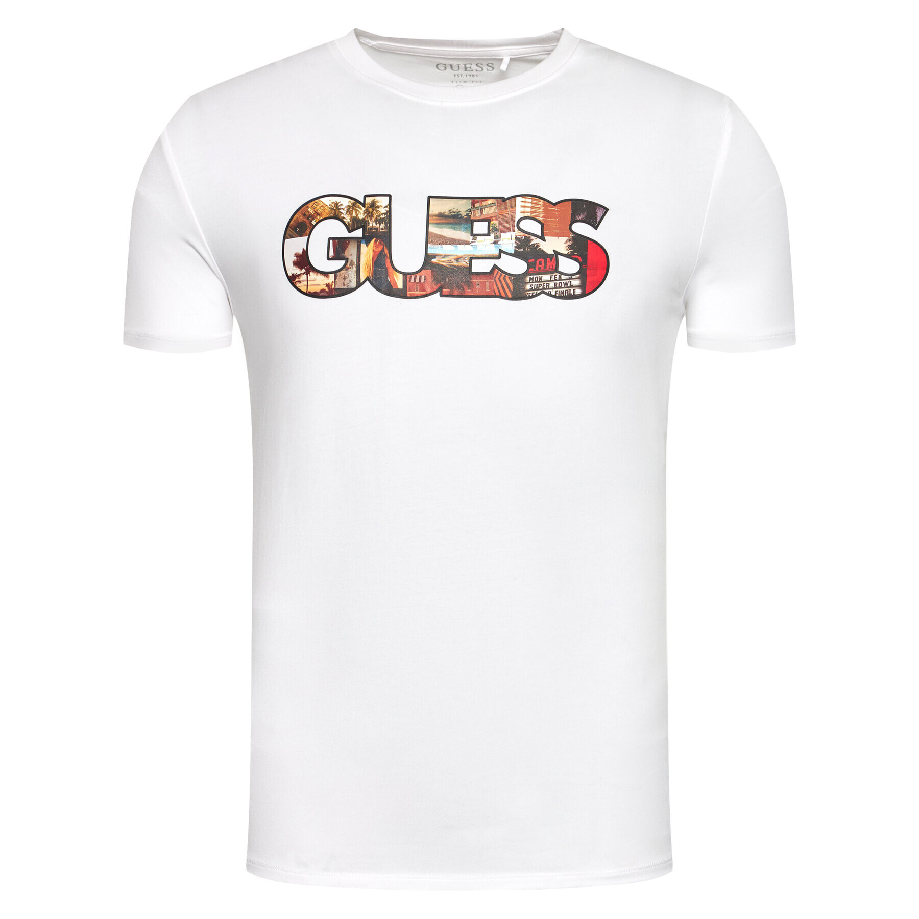 Guess T-Shirt M1GI78 J1311 Bílá Slim Fit - Pepit.cz