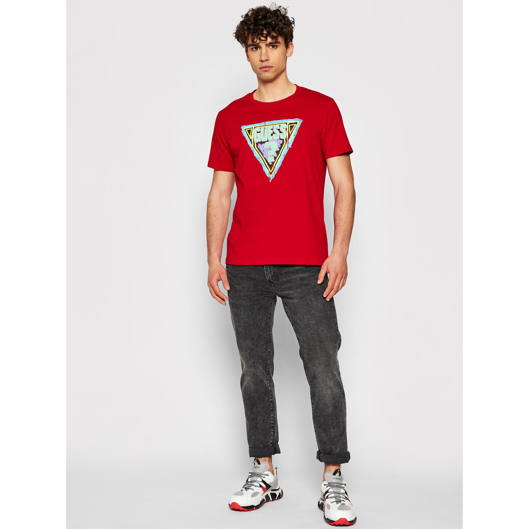 Guess T-Shirt M1GI89 K8FQ1 Červená Regular Fit - Pepit.cz