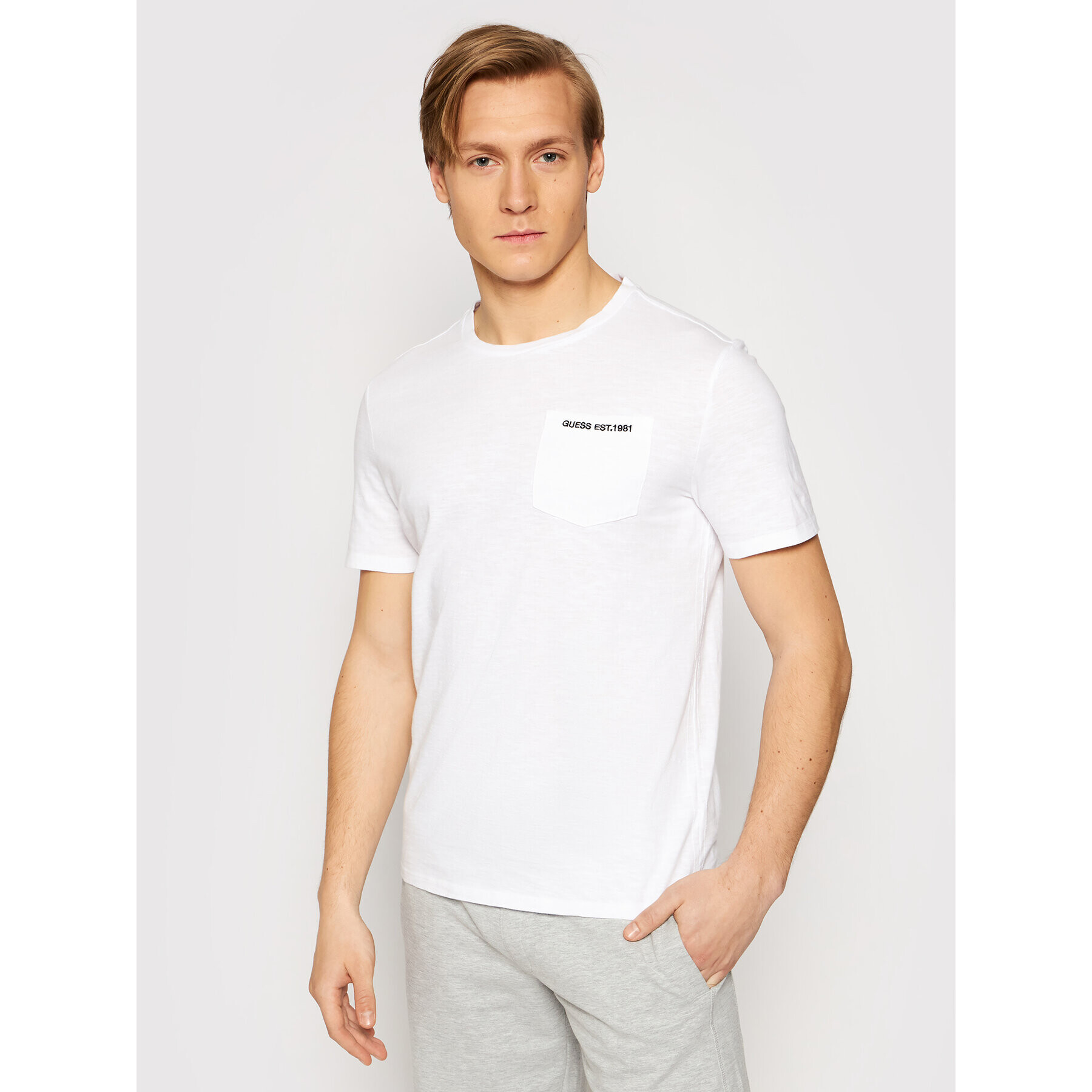 Guess T-Shirt M1GI97 K6XN1 Bílá Slim Fit - Pepit.cz