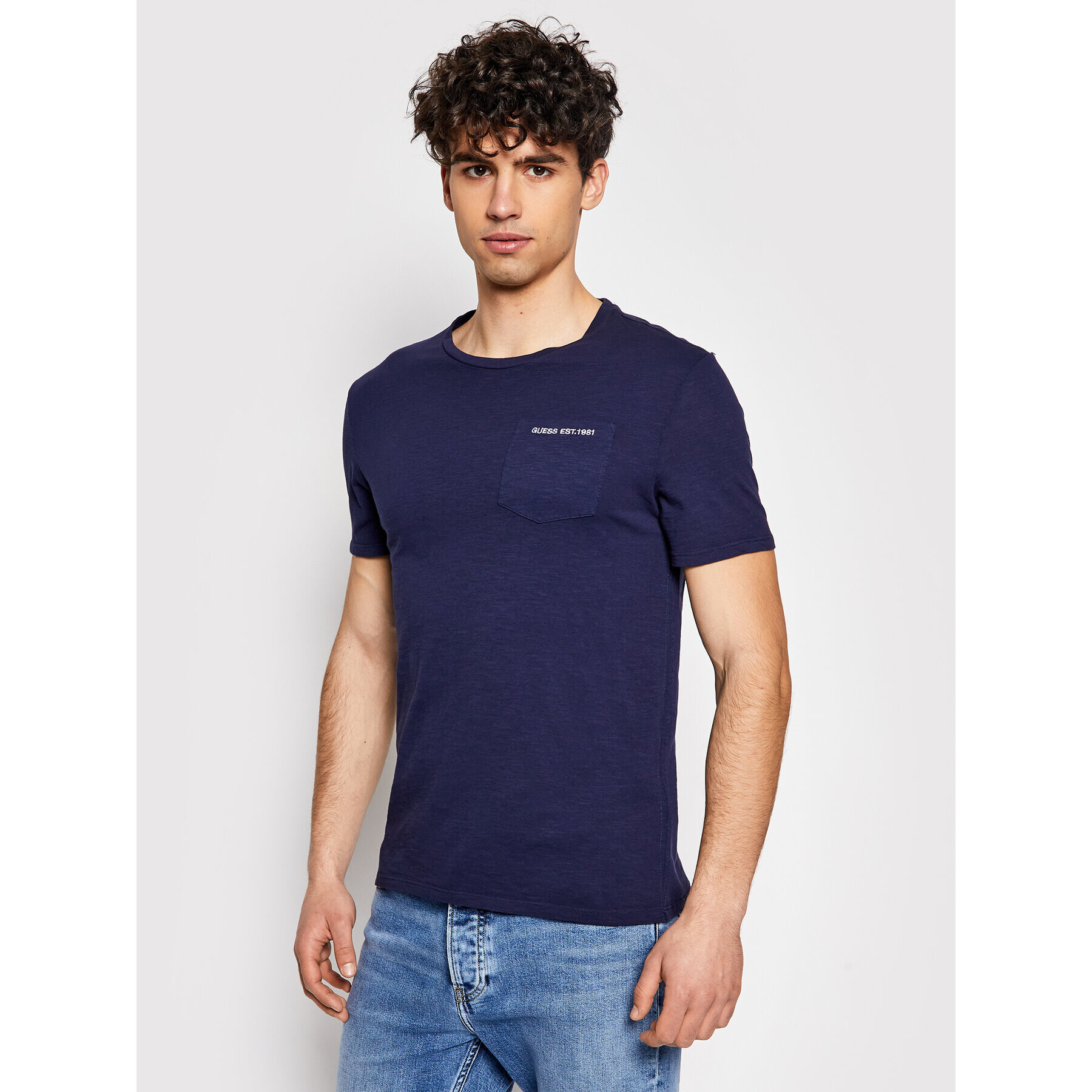 Guess T-Shirt M1GI97 K6XN1 Tmavomodrá Slim Fit - Pepit.cz