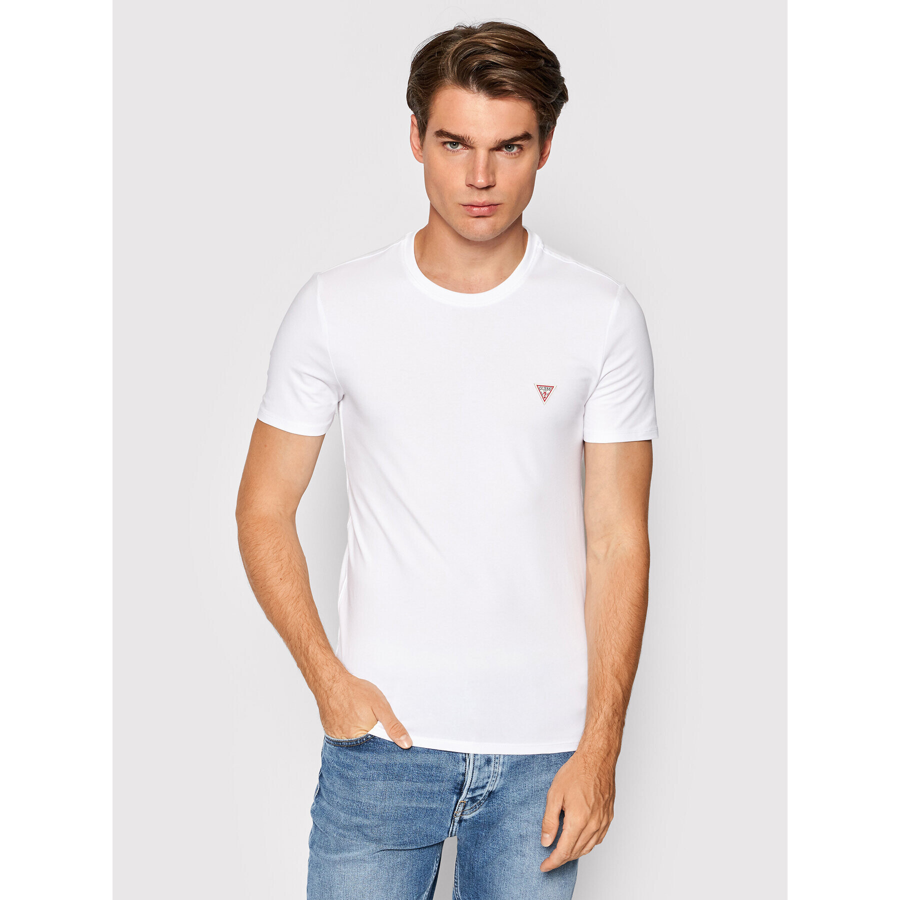 Guess T-Shirt M1RI24 J1311 Bílá Super Slim Fit - Pepit.cz