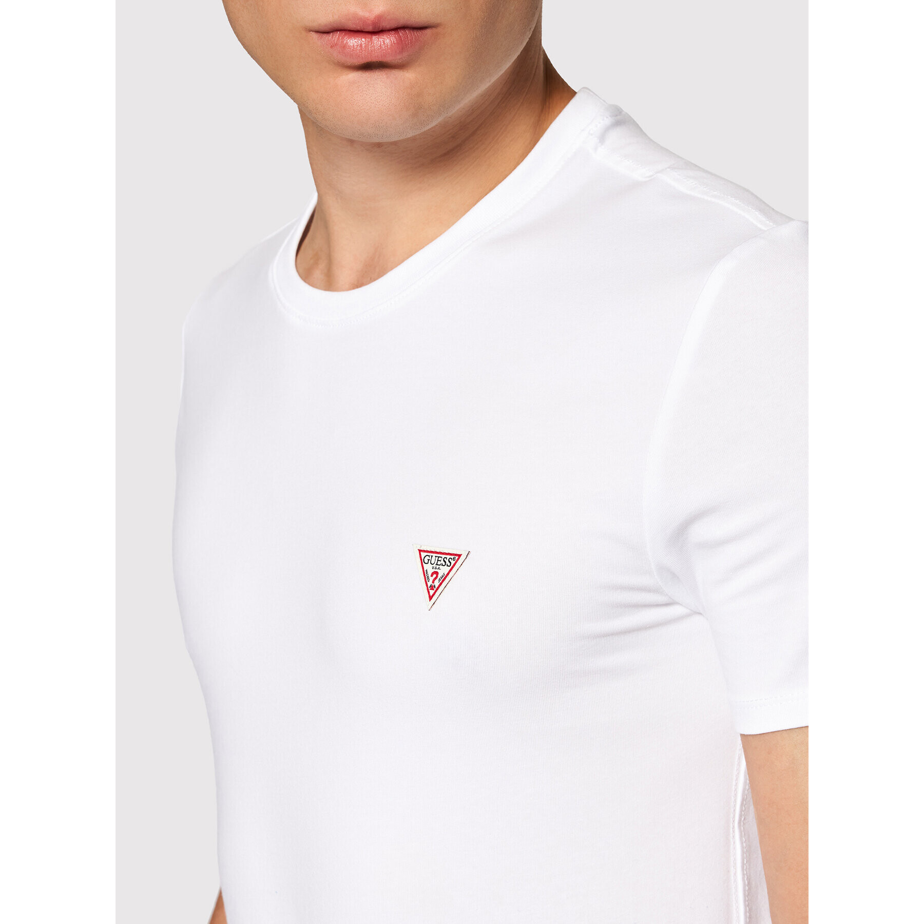 Guess T-Shirt M1RI24 J1311 Bílá Super Slim Fit - Pepit.cz