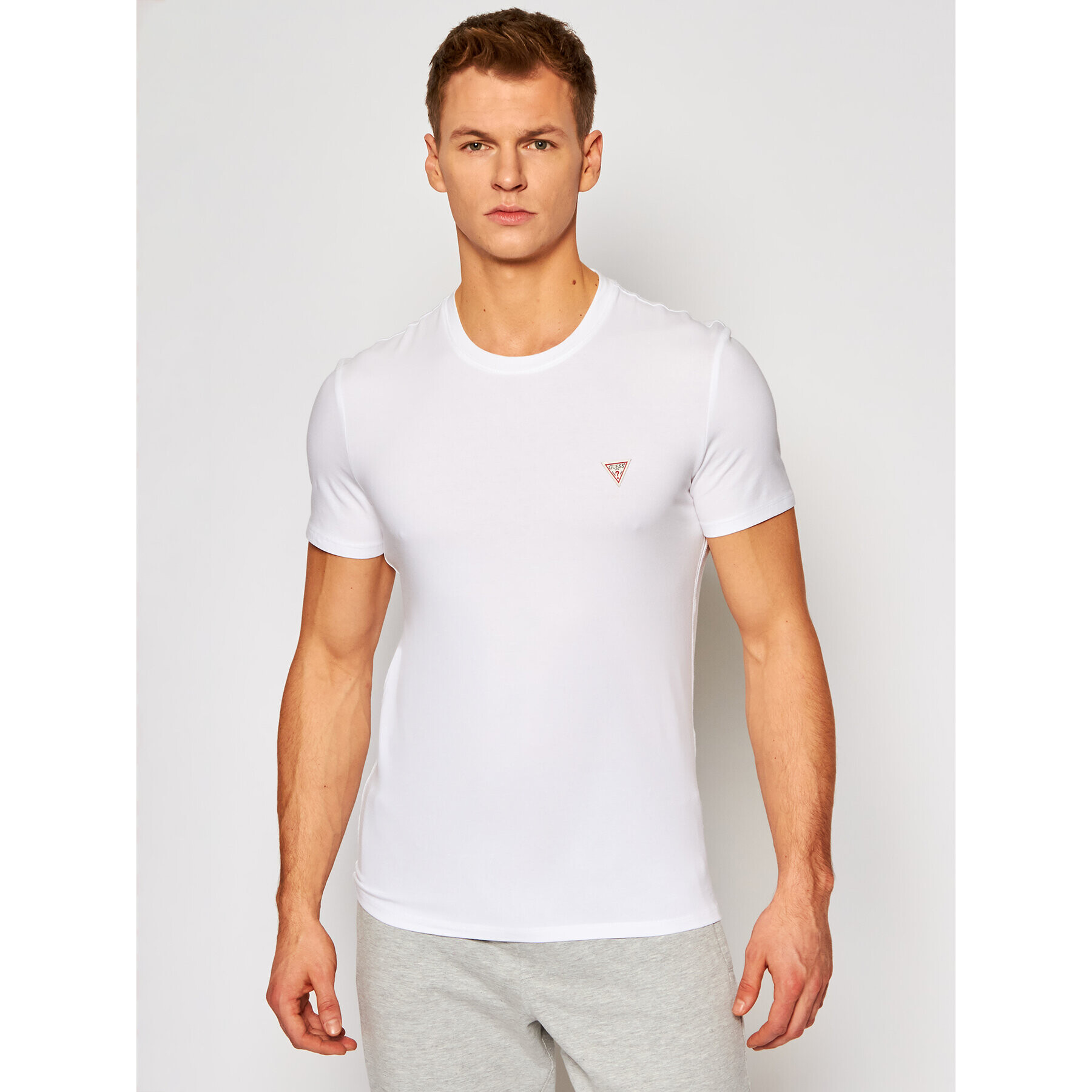 Guess T-Shirt M1RI24 J1311 Bílá Super Slim Fit - Pepit.cz