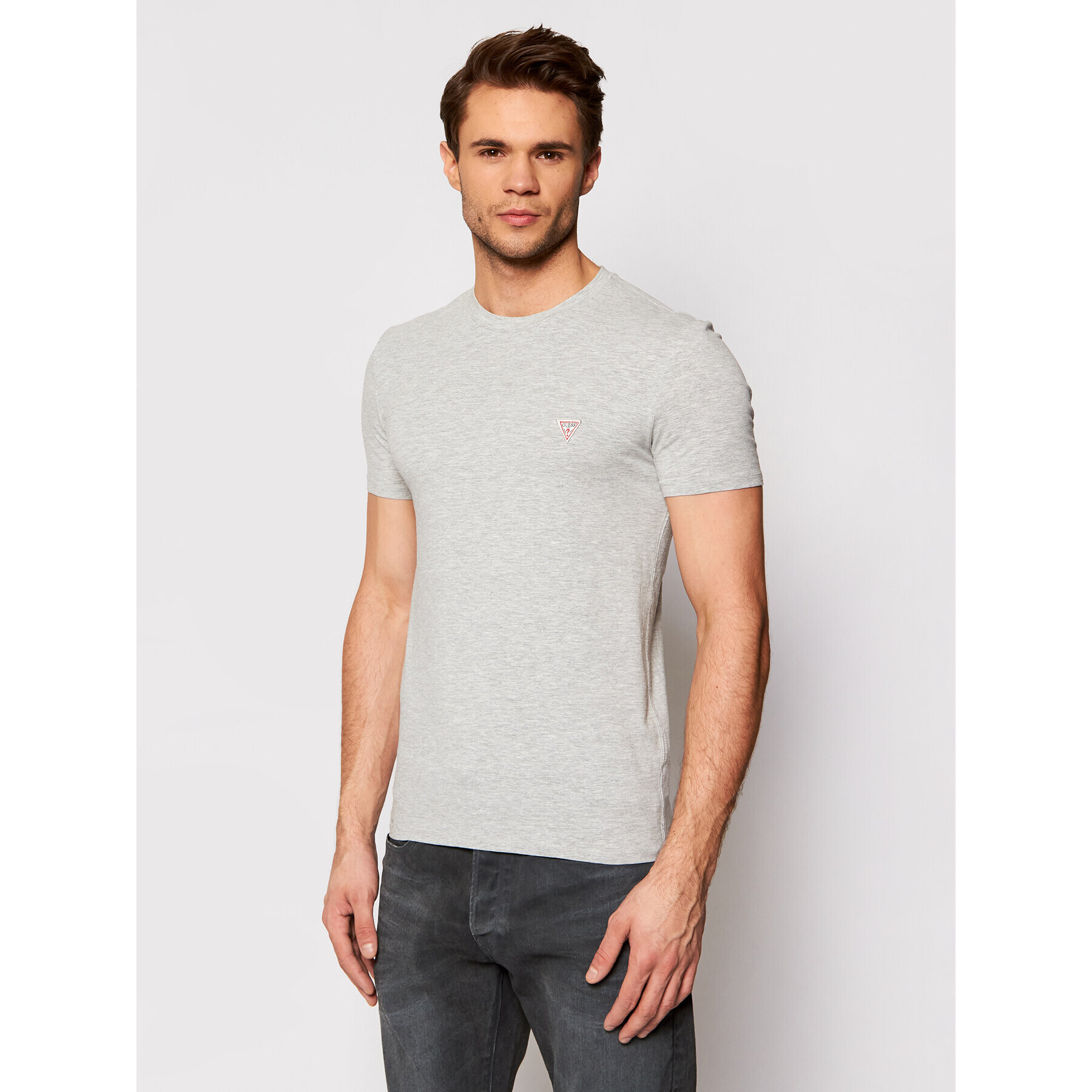 Guess T-Shirt M1RI24 J1311 Šedá Super Slim Fit - Pepit.cz