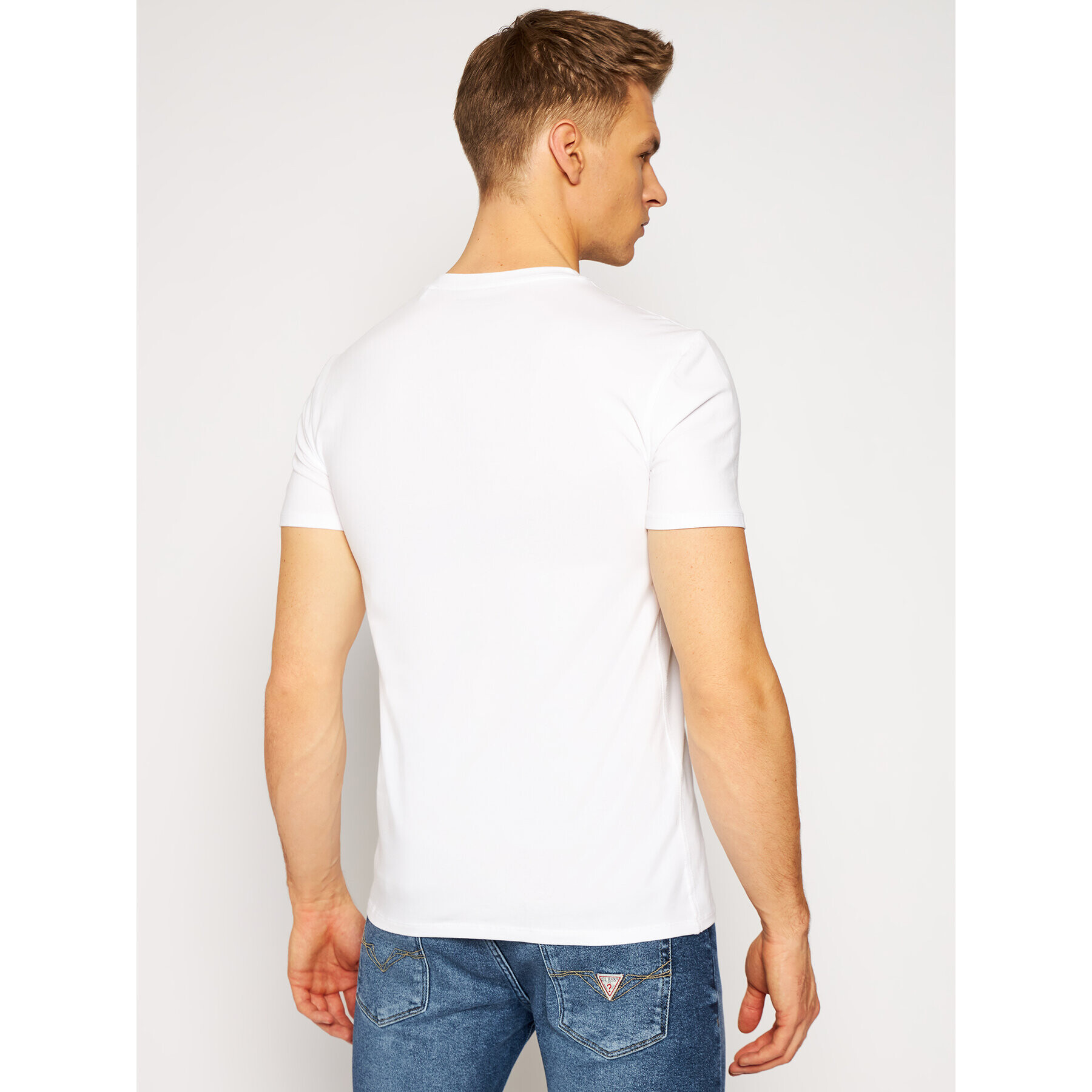 Guess T-Shirt M1RI32 J1311 Bílá Super Slim Fit - Pepit.cz