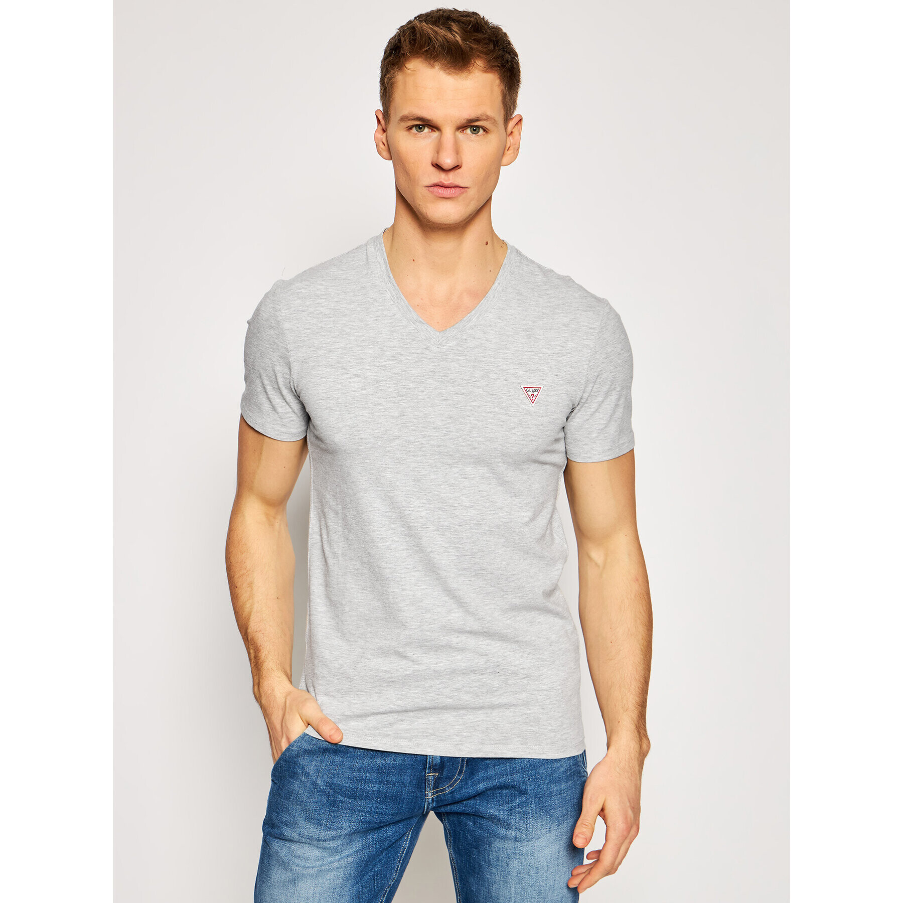 Guess T-Shirt M1RI32 J1311 Šedá Super Slim Fit - Pepit.cz