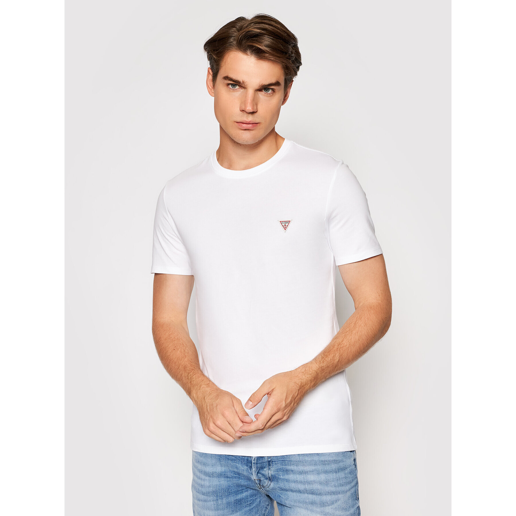 Guess T-Shirt M1RI36 I3Z11 Bílá Slim Fit - Pepit.cz