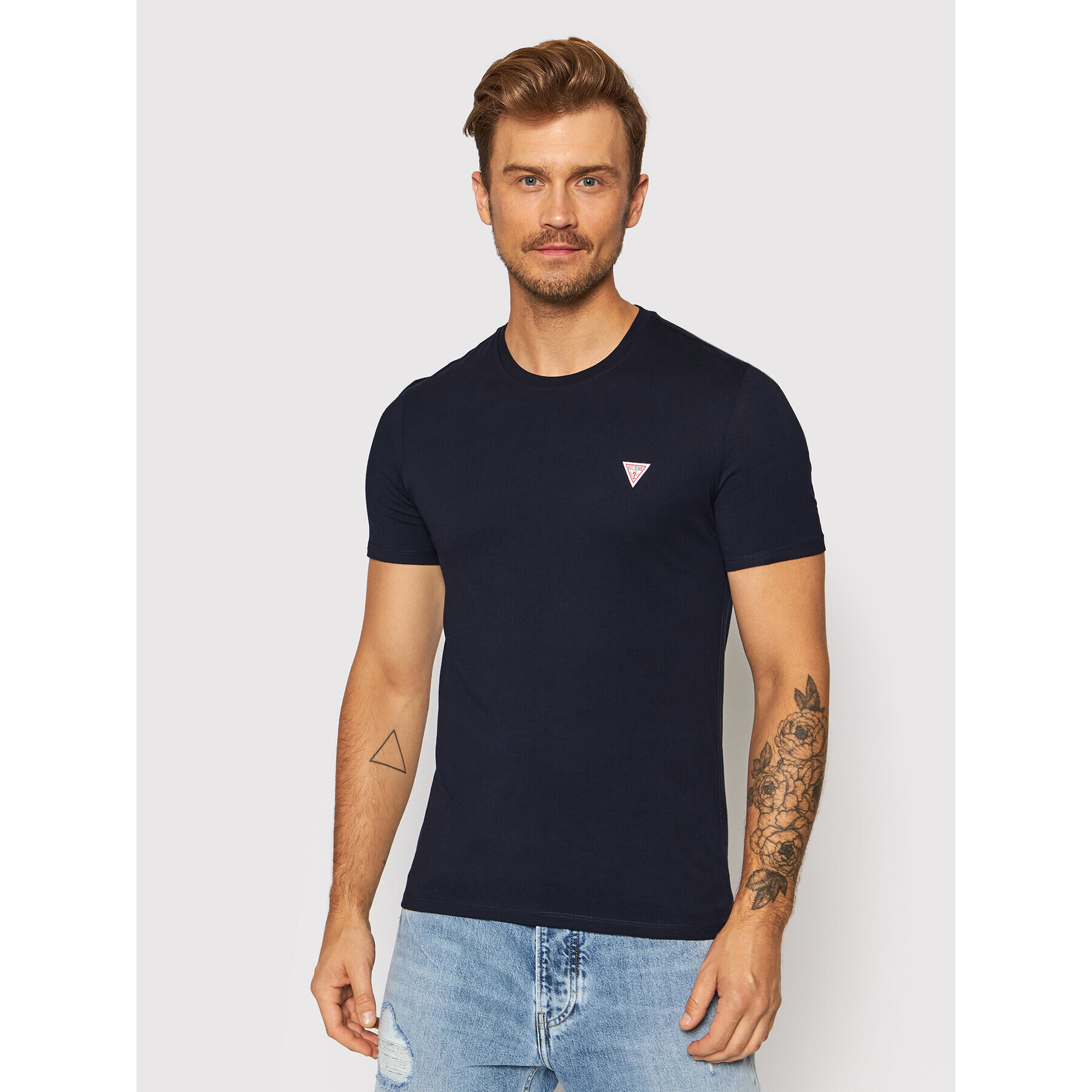 Guess T-Shirt M1RI36 I3Z11 Tmavomodrá Slim Fit - Pepit.cz