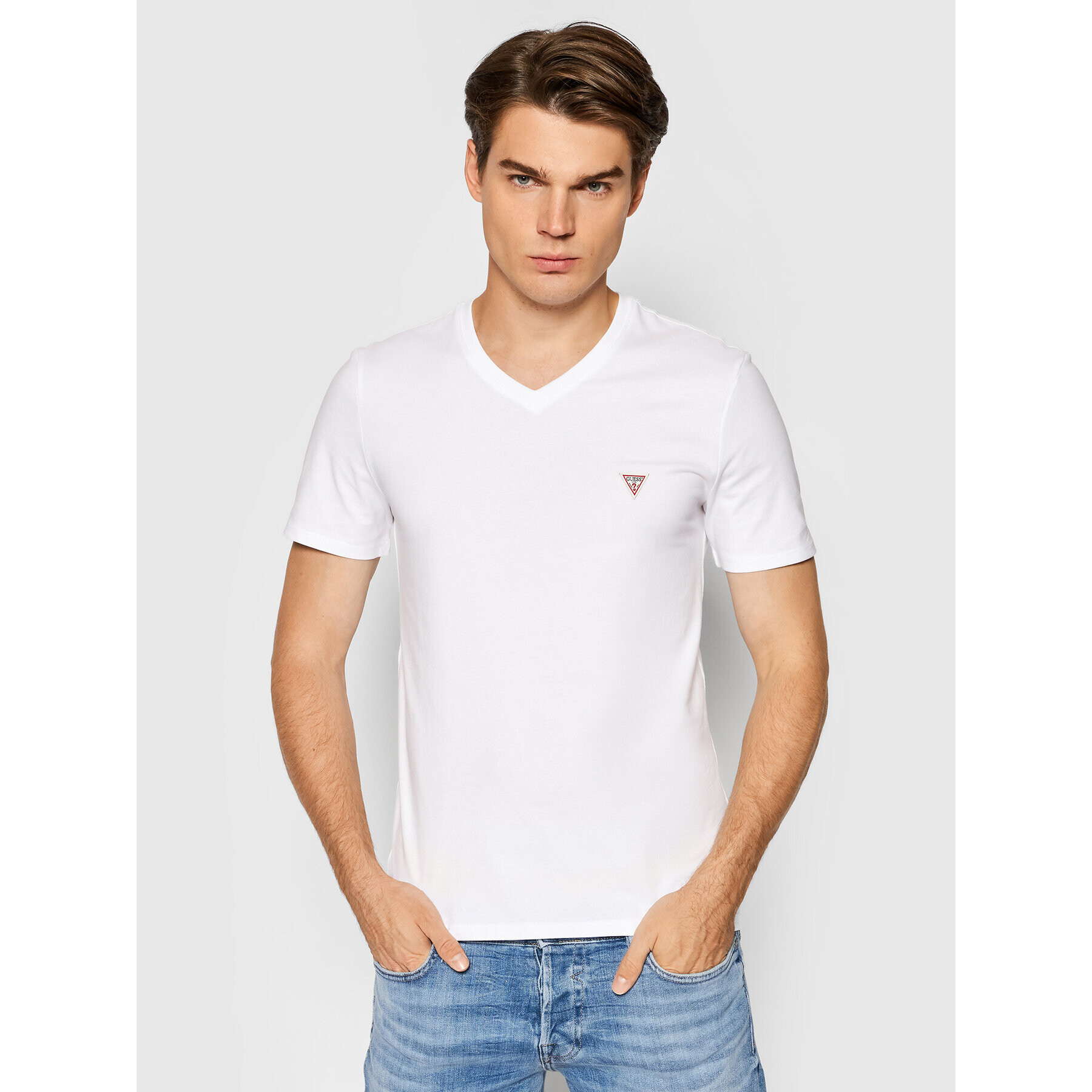 Guess T-Shirt M1RI37 I3Z11 Bílá Slim Fit - Pepit.cz