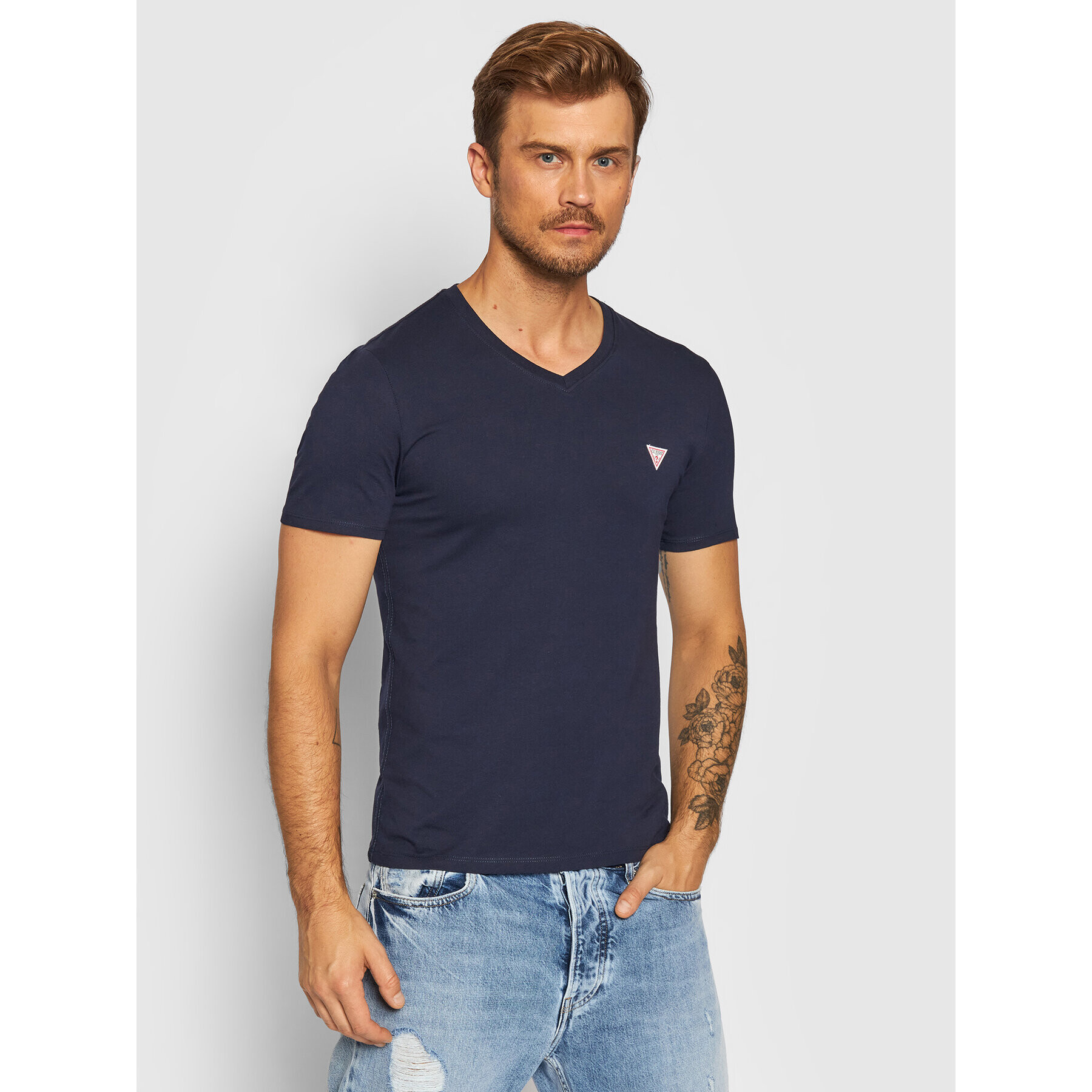 Guess T-Shirt M1RI37 I3Z11 Tmavomodrá Slim Fit - Pepit.cz