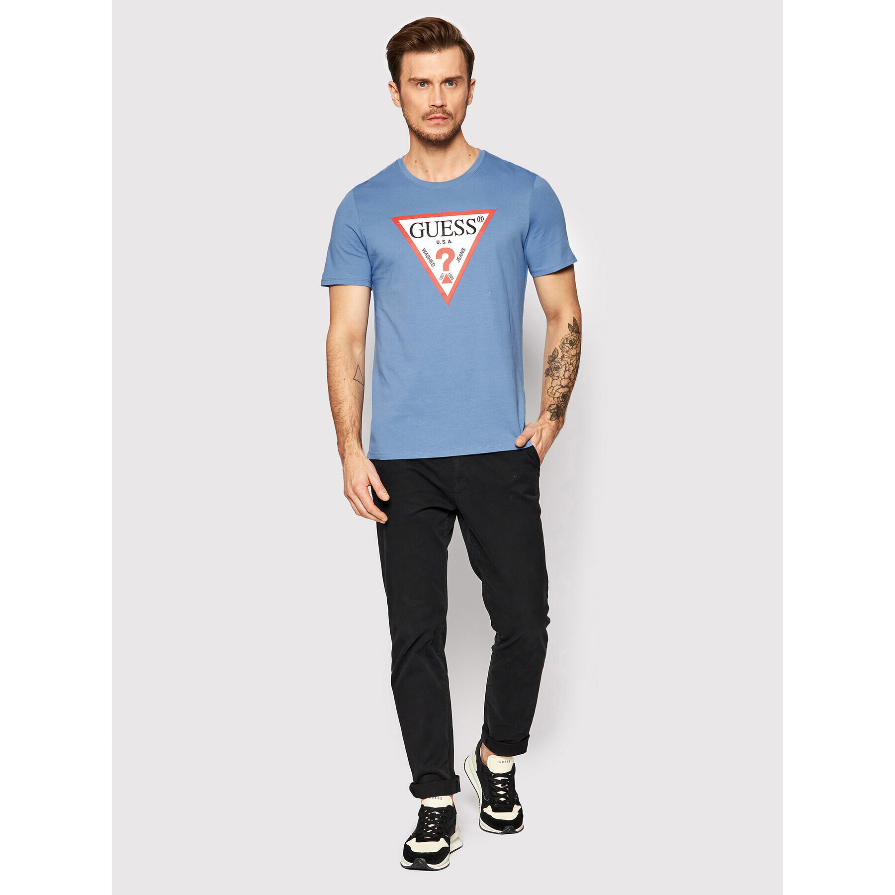 Guess T-Shirt M1RI7 I3Z11 Modrá Slim Fit - Pepit.cz