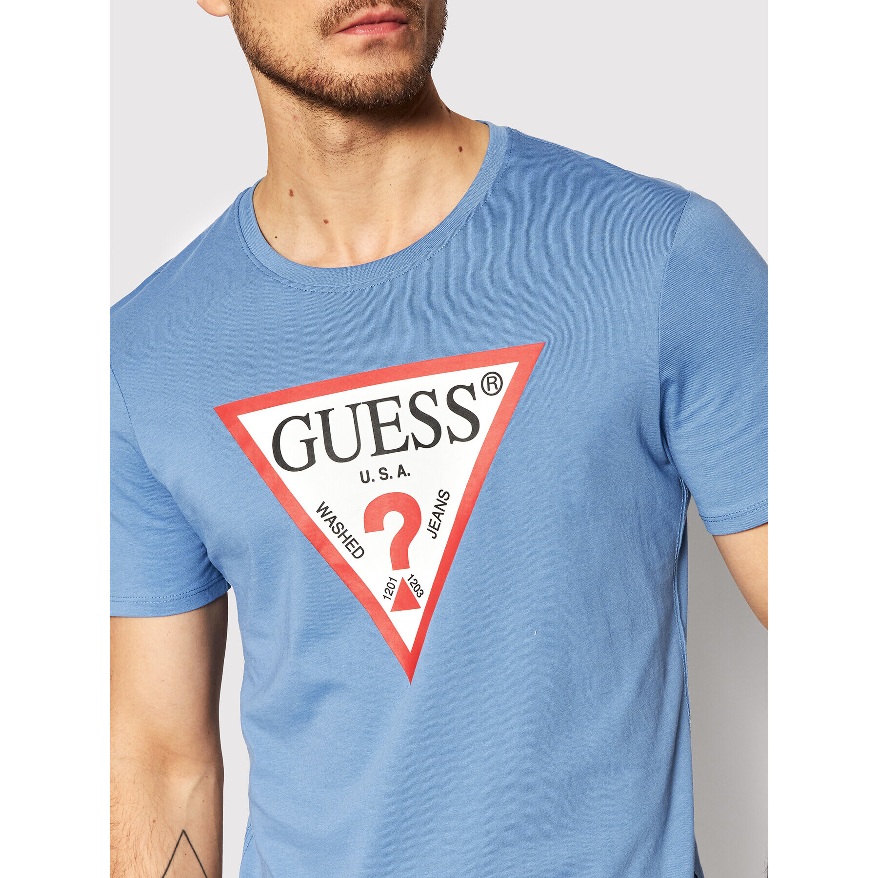 Guess T-Shirt M1RI7 I3Z11 Modrá Slim Fit - Pepit.cz