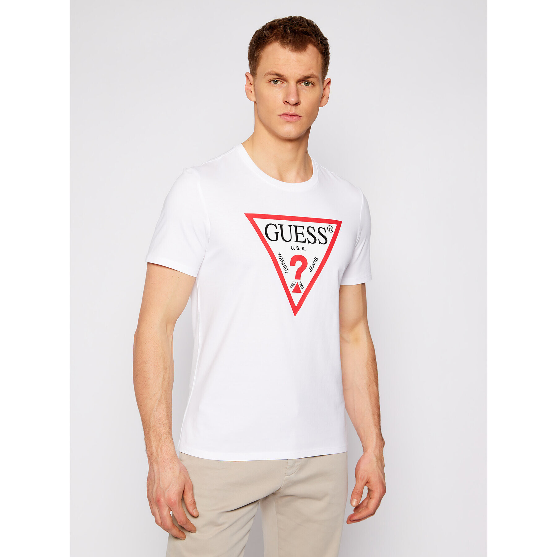 Guess T-Shirt M1RI71 I3Z11 Bílá Slim Fit - Pepit.cz