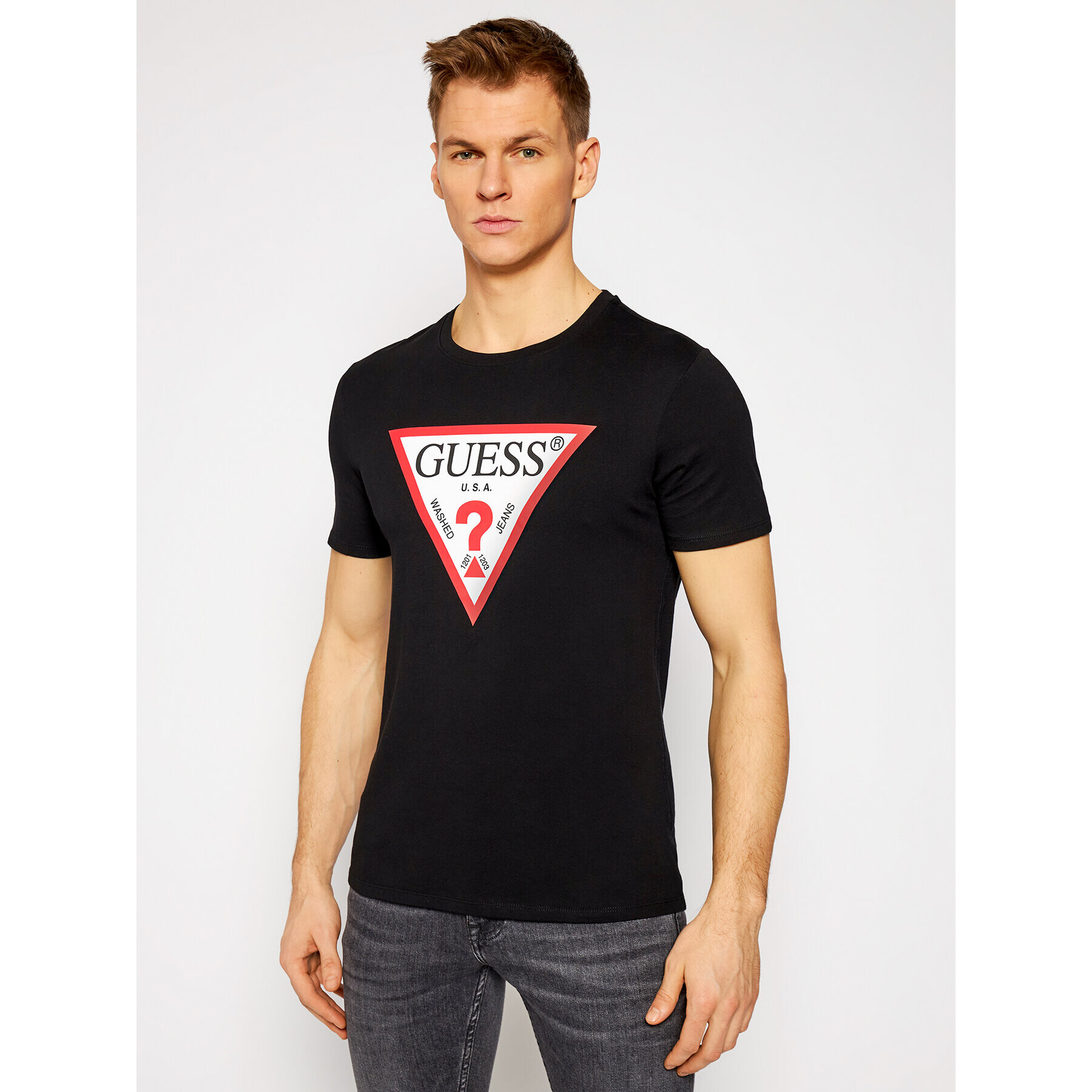 Guess T-Shirt M1RI71 I3Z11 Černá Slim Fit - Pepit.cz