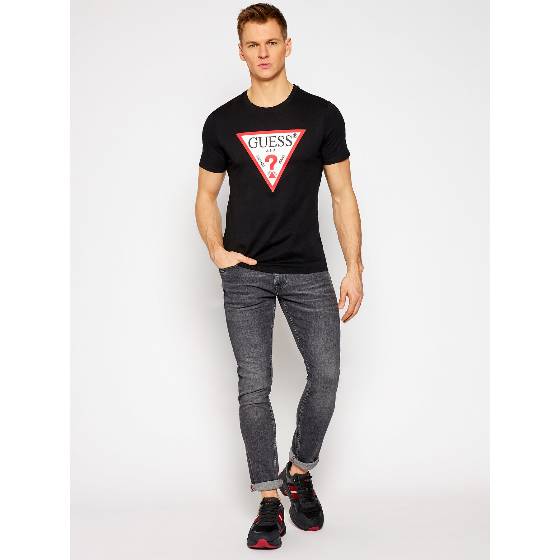 Guess T-Shirt M1RI71 I3Z11 Černá Slim Fit - Pepit.cz