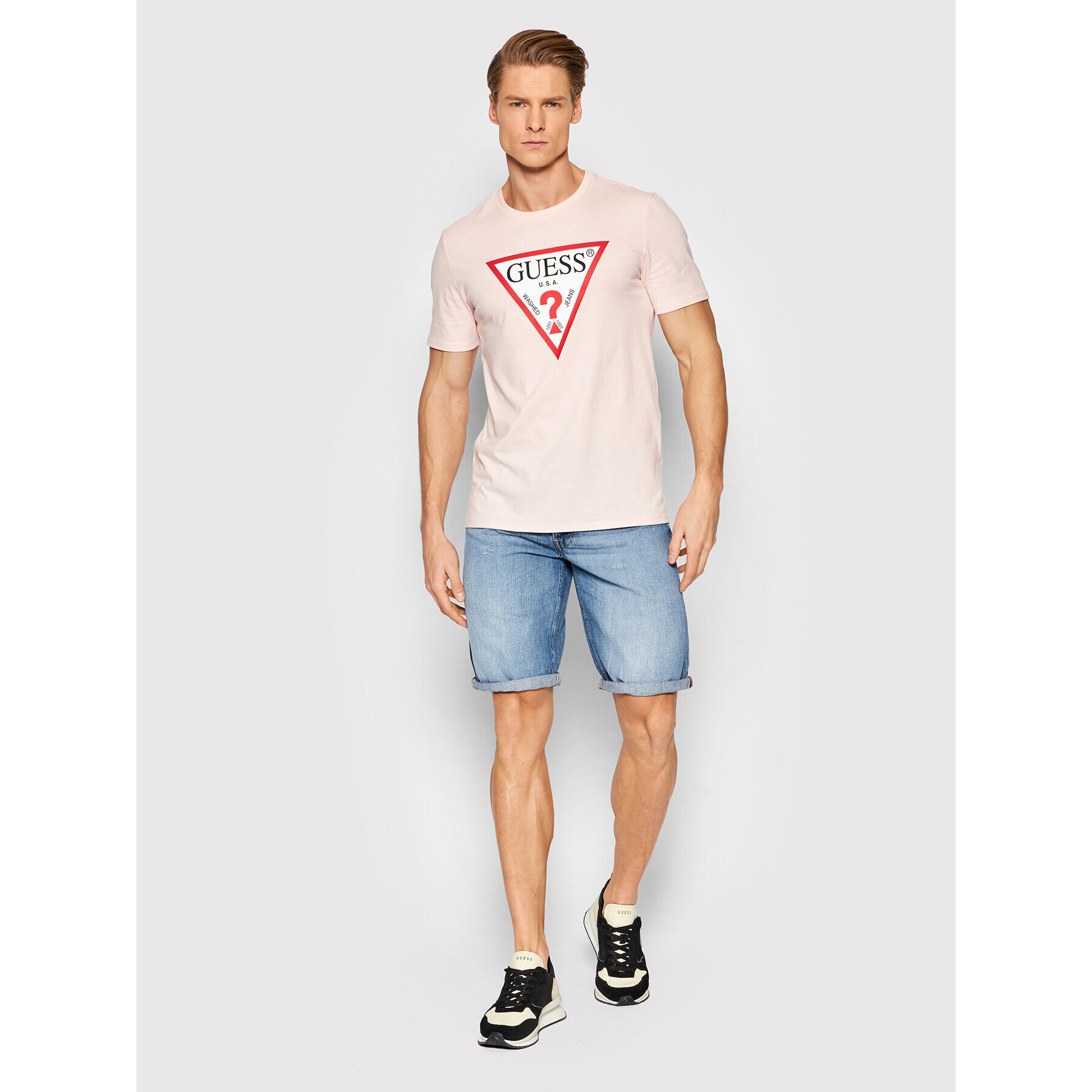 Guess T-Shirt M1RI71 I3Z11 Růžová Slim Fit - Pepit.cz