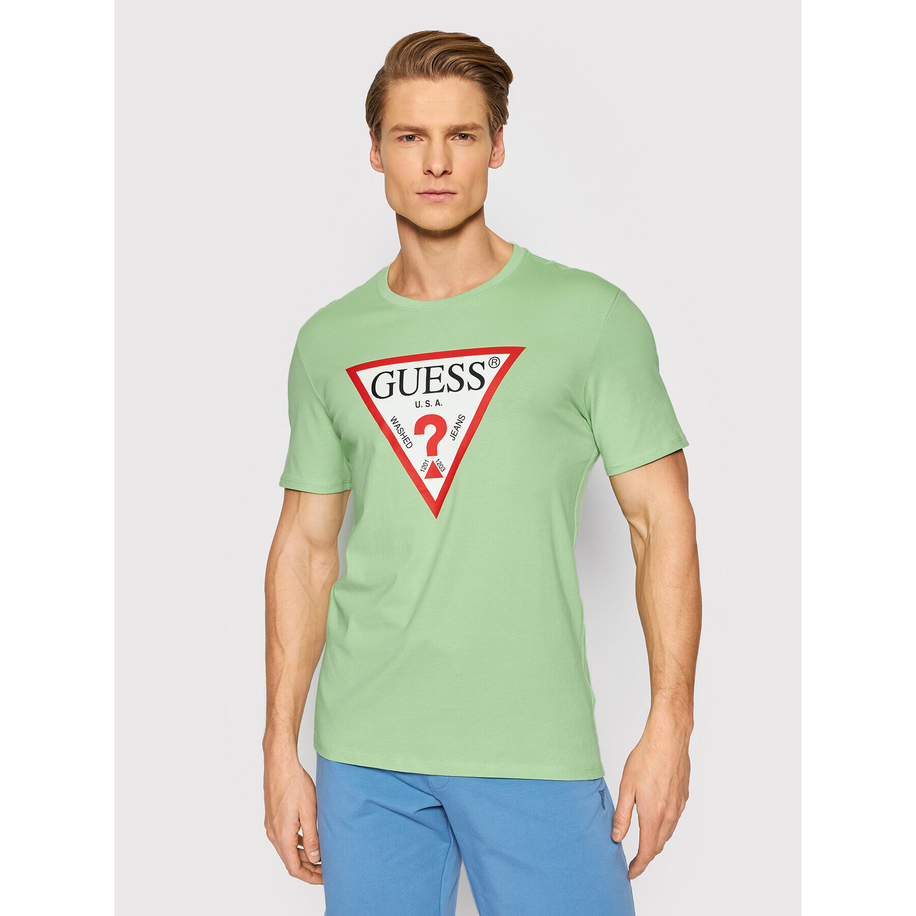 Guess T-Shirt M1RI71 I3Z11 Zelená Slim Fit - Pepit.cz