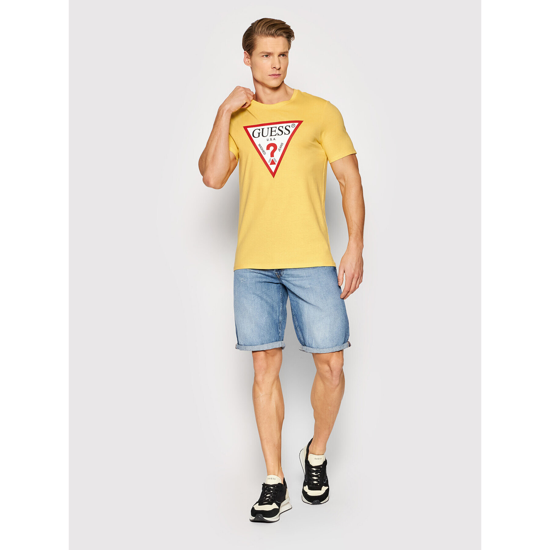 Guess T-Shirt M1RI71 I3Z11 Žlutá Slim Fit - Pepit.cz