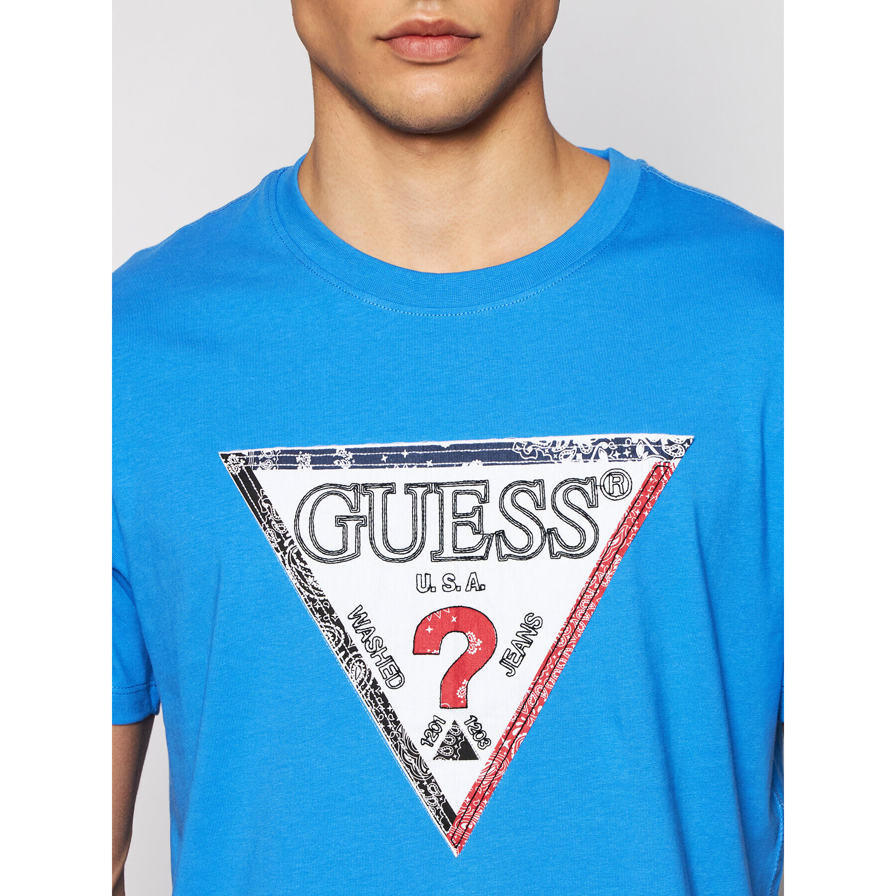 Guess T-Shirt M1RI72 K8FQ1 Modrá Regular Fit - Pepit.cz