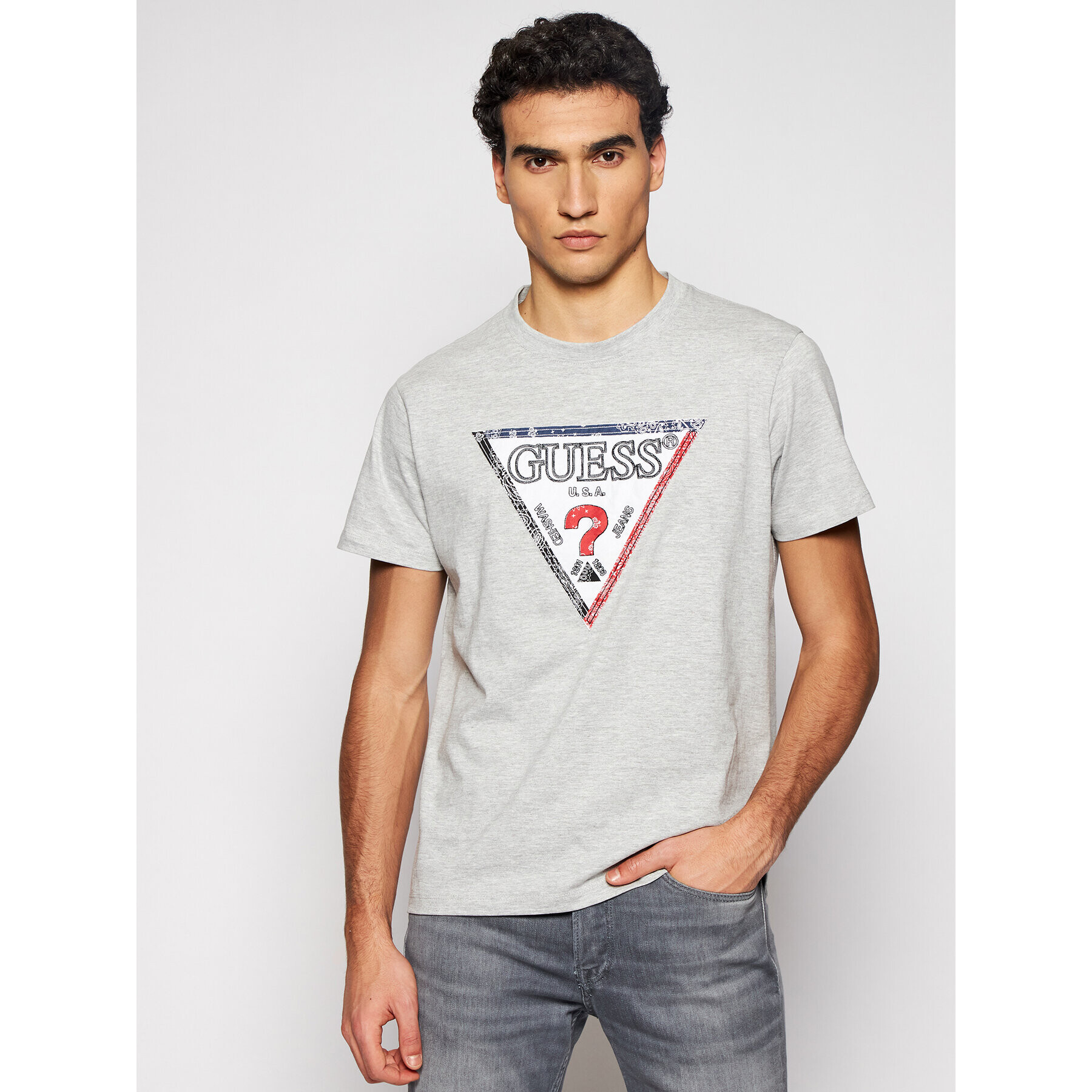 Guess T-Shirt M1RI72 K8FQ1 Šedá Regular Fit - Pepit.cz