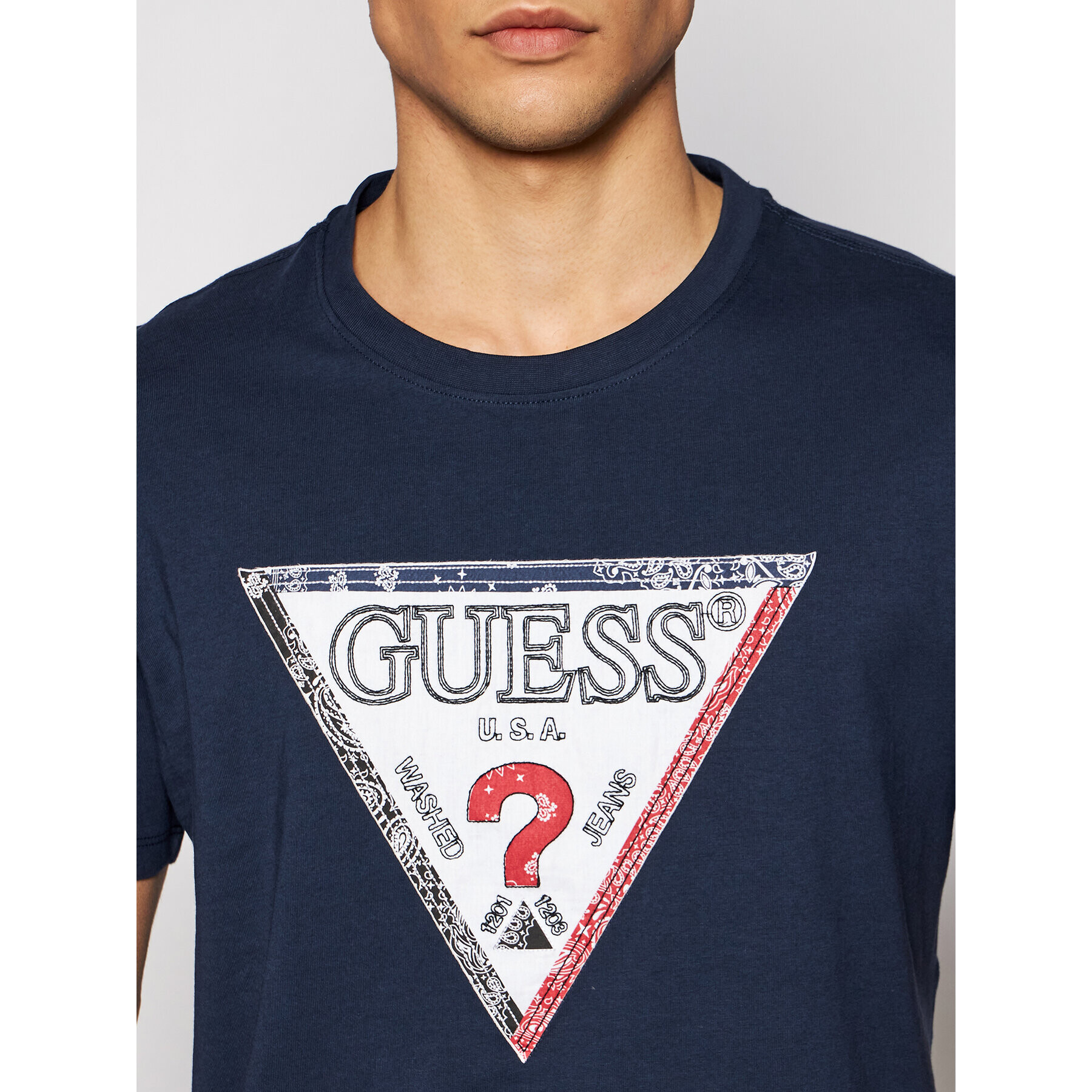 Guess T-Shirt M1RI72 K8FQ1 Tmavomodrá Regular Fit - Pepit.cz