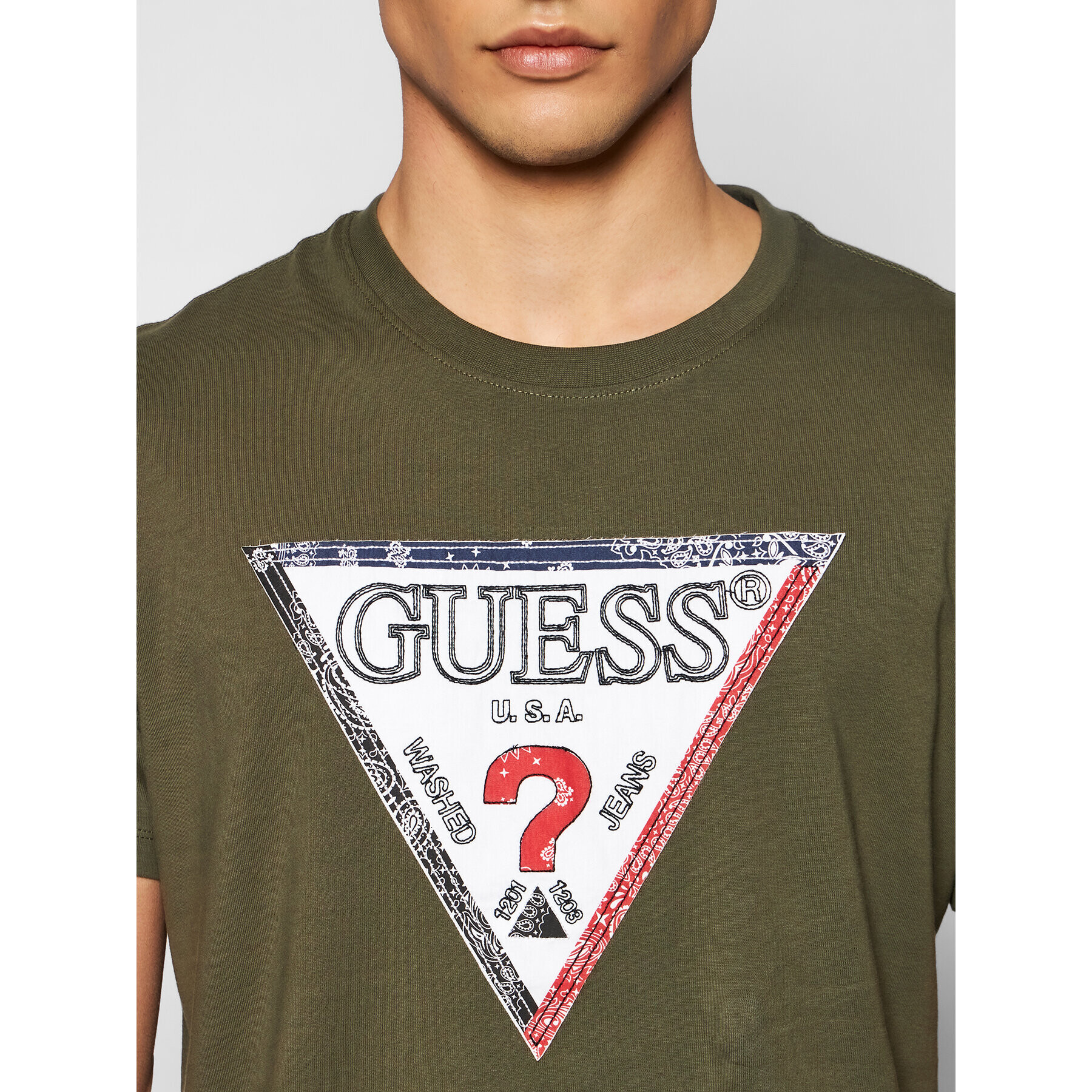 Guess T-Shirt M1RI72 K8FQ1 Zelená Regular Fit - Pepit.cz