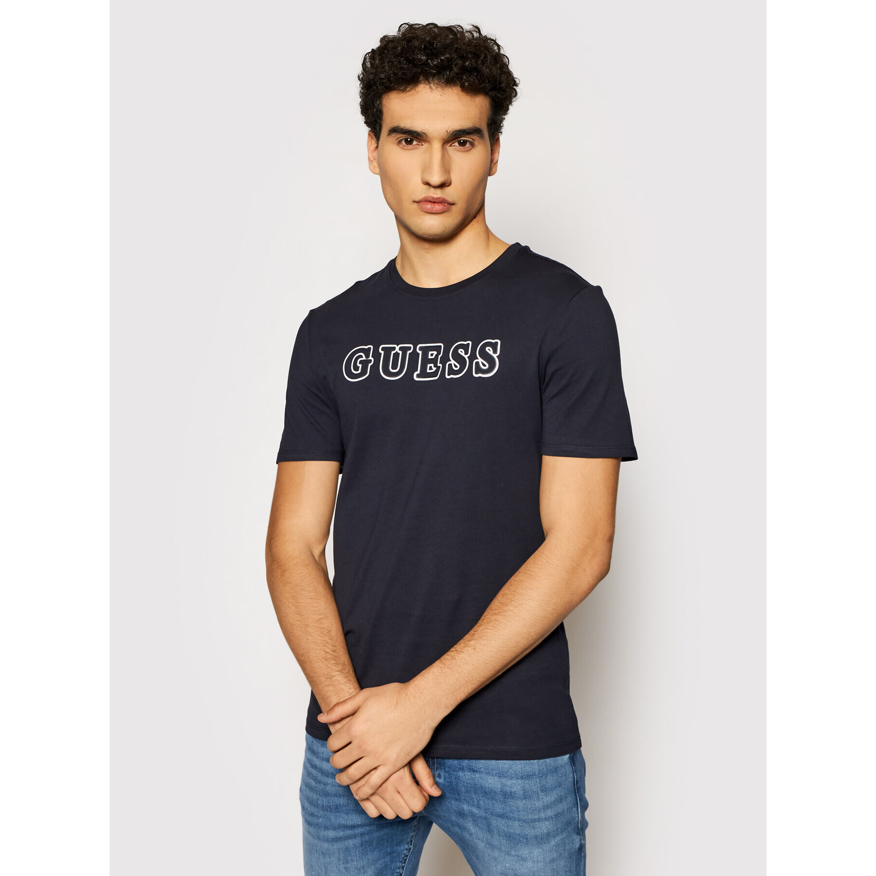 Guess T-Shirt M1YI53 I3Z11 Tmavomodrá Slim Fit - Pepit.cz