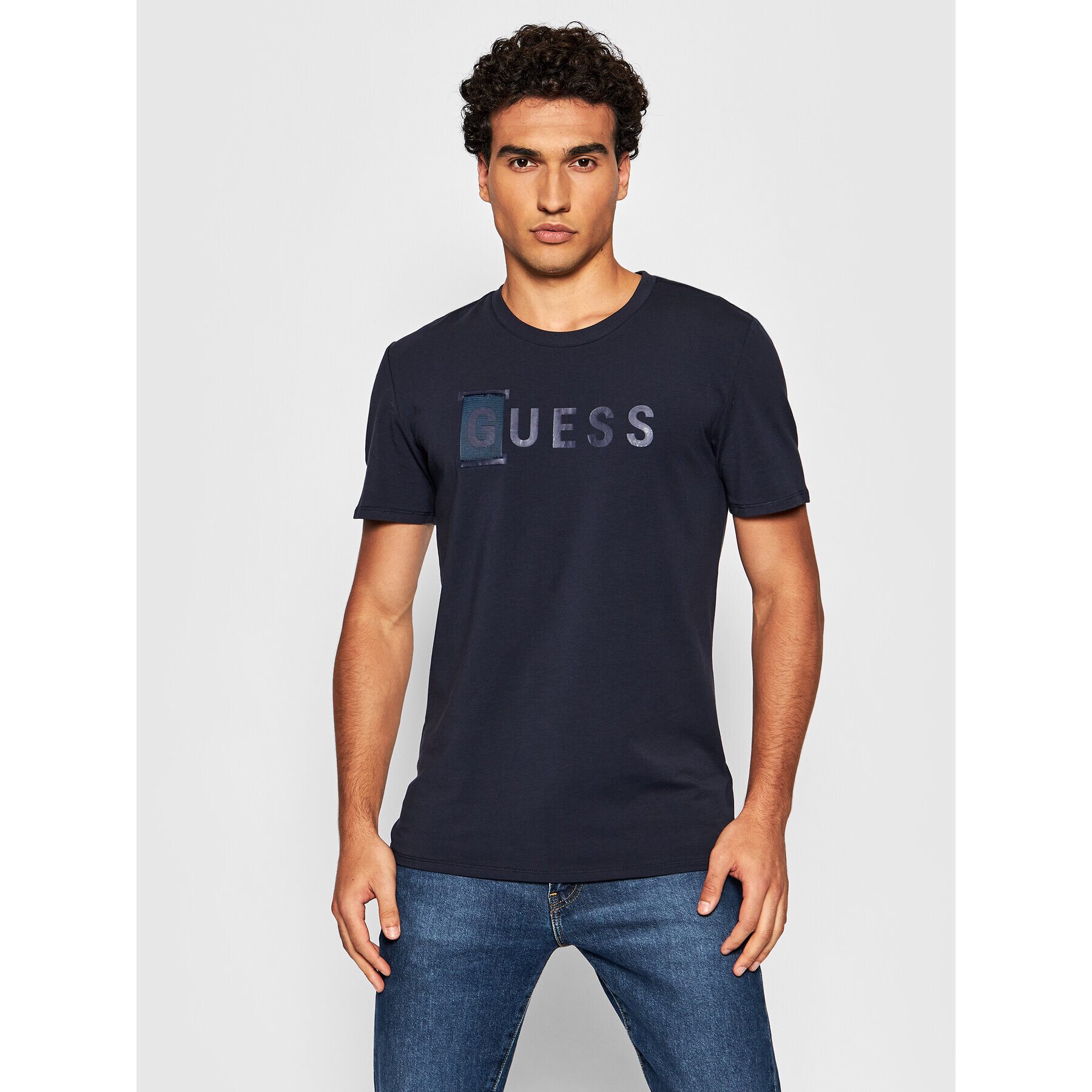 Guess T-Shirt M1YI65 J1311 Tmavomodrá Slim Fit - Pepit.cz