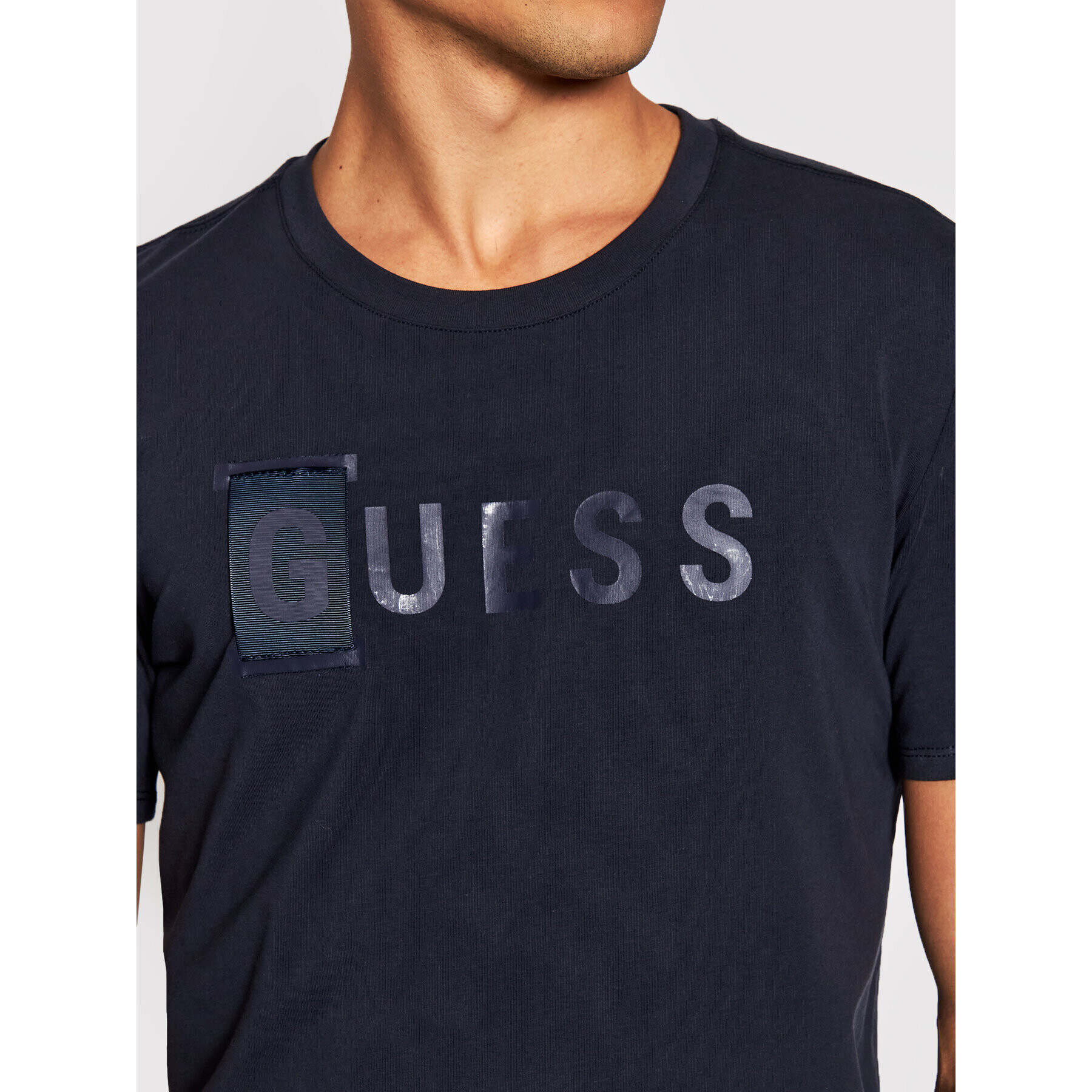 Guess T-Shirt M1YI65 J1311 Tmavomodrá Slim Fit - Pepit.cz