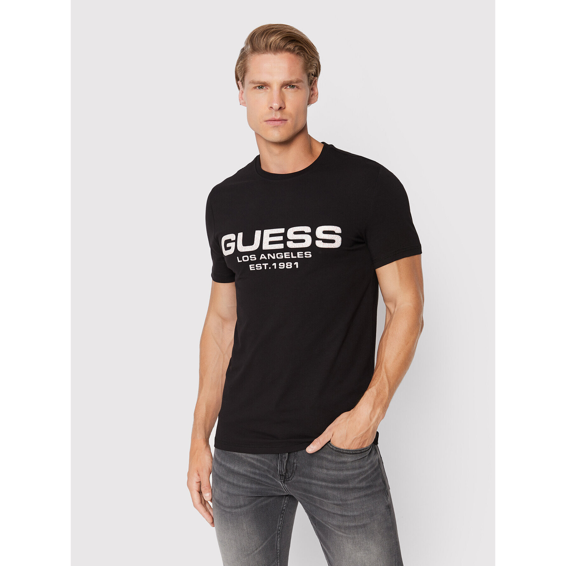 Guess T-Shirt M2BI25 J1314 Černá Slim Fit - Pepit.cz