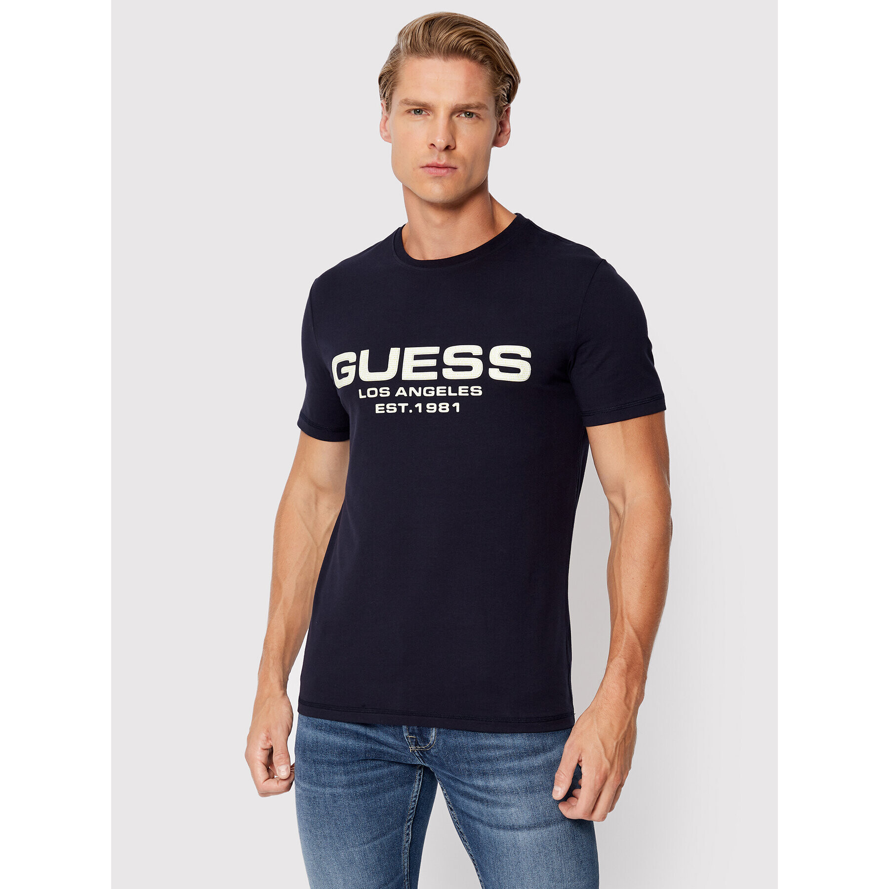 Guess T-Shirt M2BI25 J1314 Tmavomodrá Regular Fit - Pepit.cz