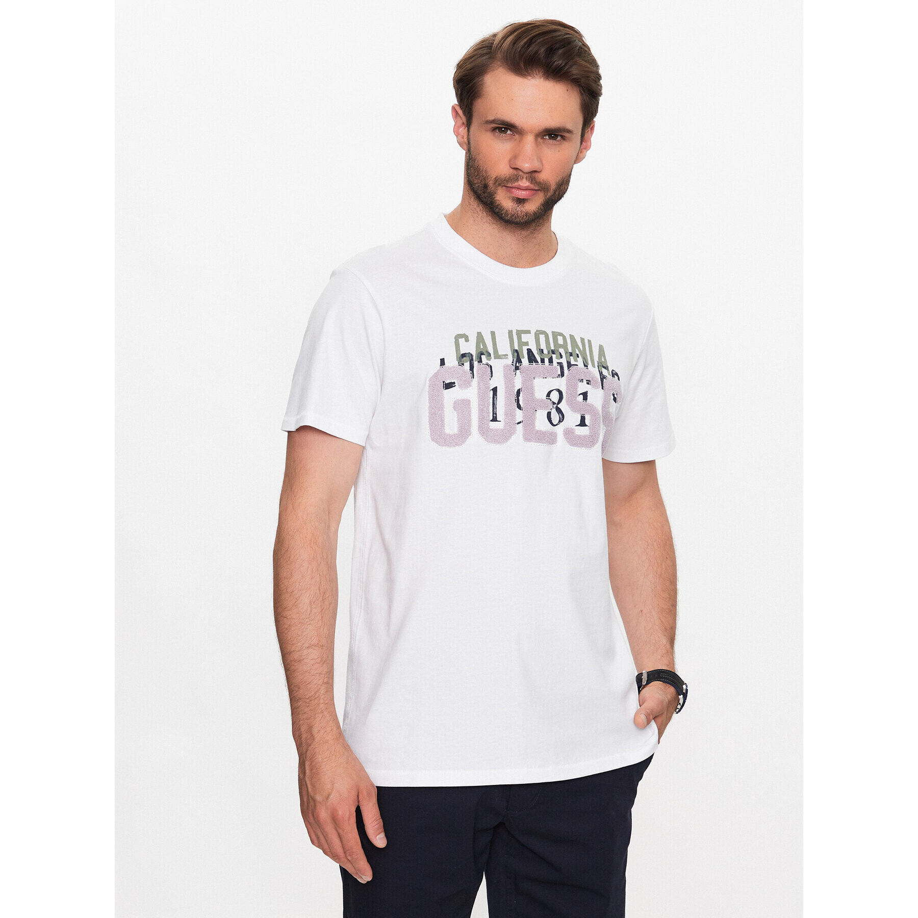 Guess T-Shirt M2BI38 K8FQ4 Bílá Regular Fit - Pepit.cz