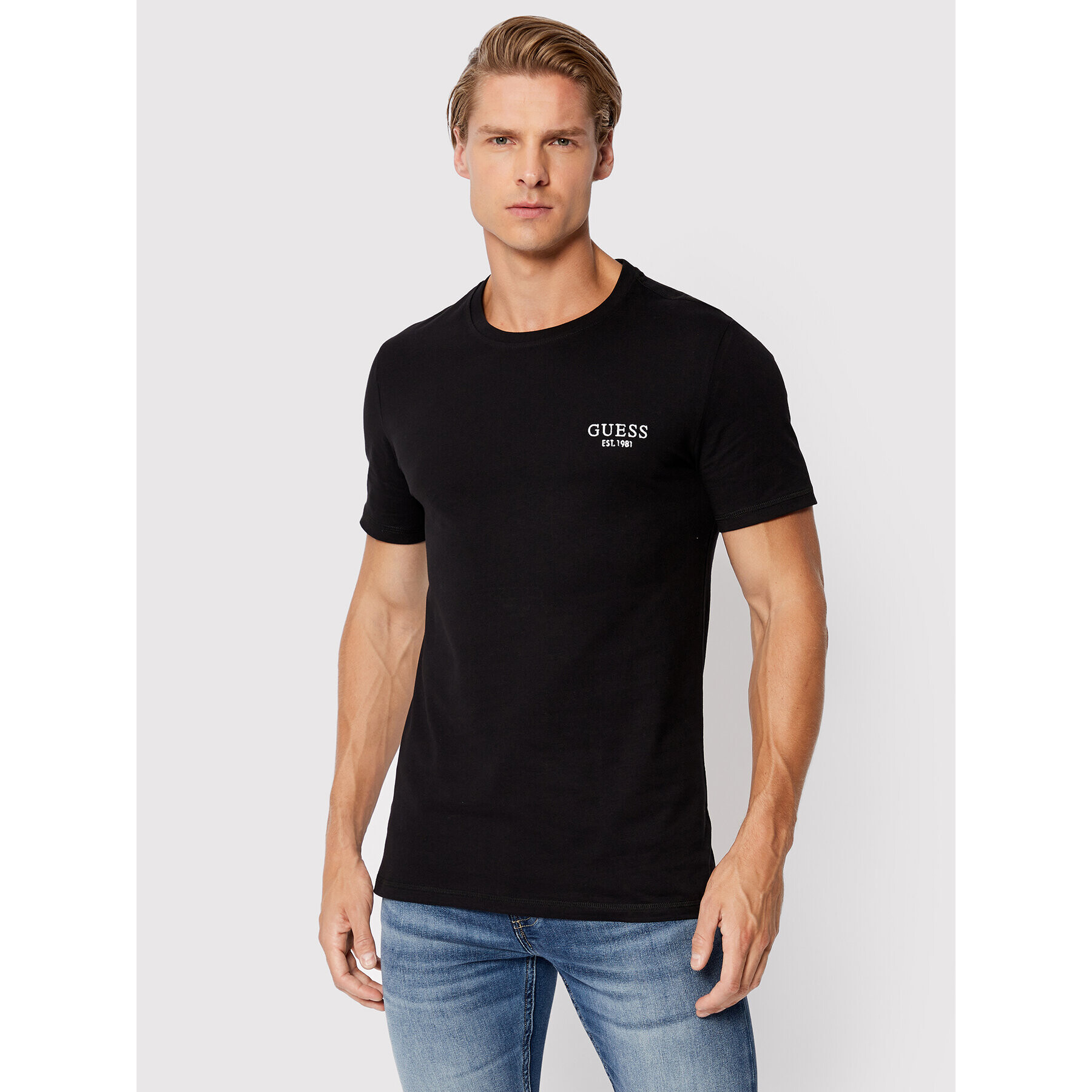 Guess T-Shirt M2BI59 I3Z14 Černá Slim Fit - Pepit.cz