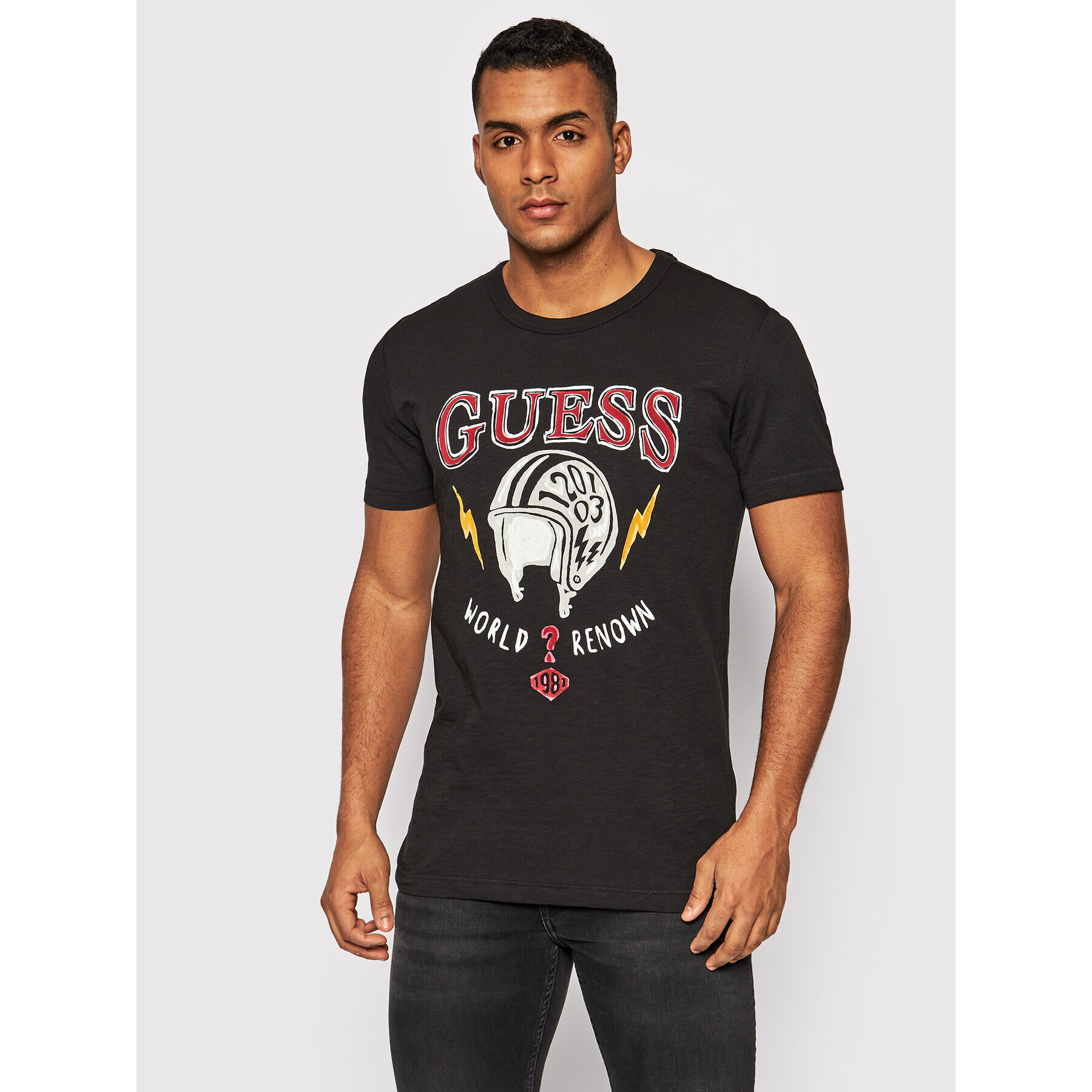 Guess T-Shirt M2GI02 K6XN1 Černá Slim Fit - Pepit.cz