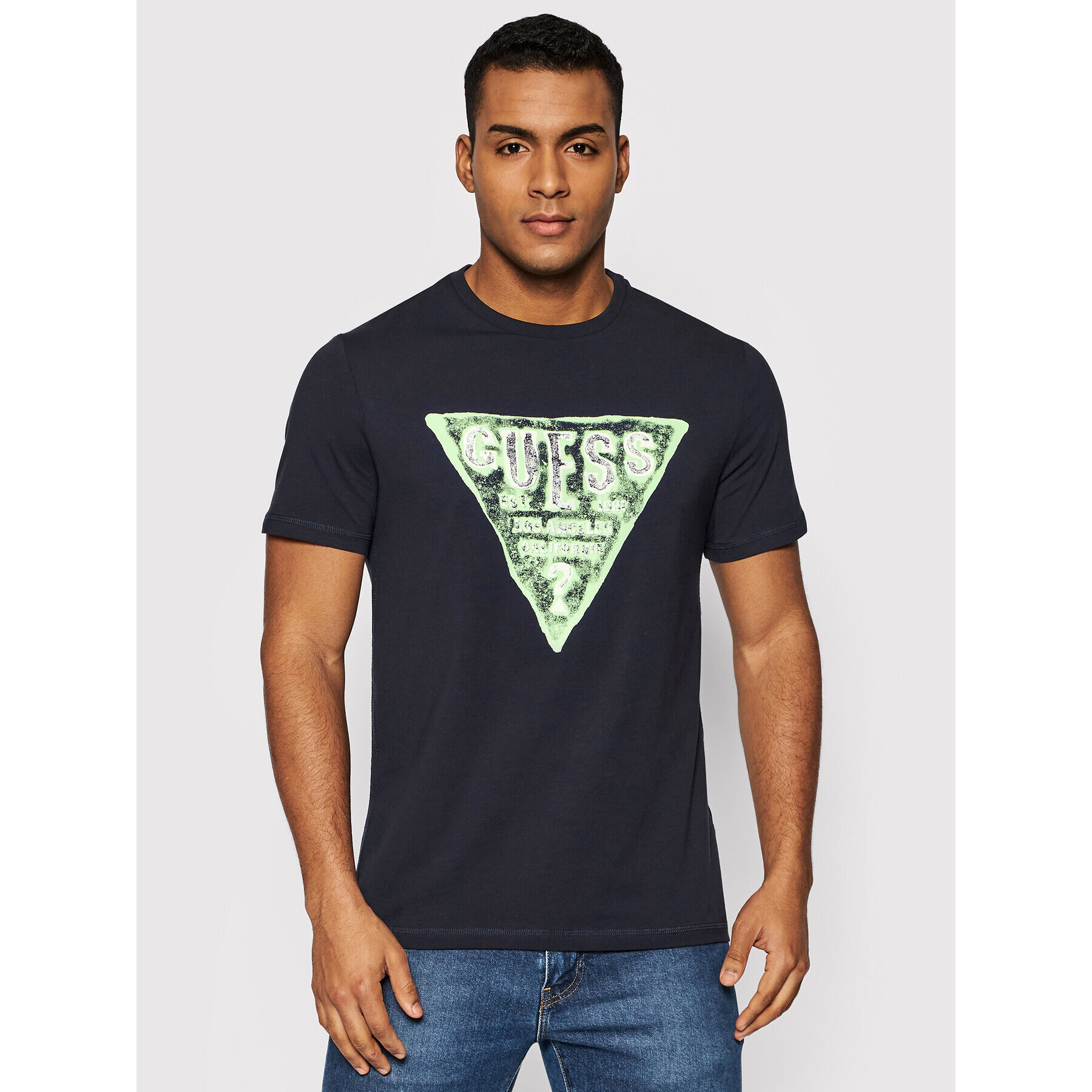 Guess T-Shirt M2GI08 J1311 Tmavomodrá Slim Fit - Pepit.cz