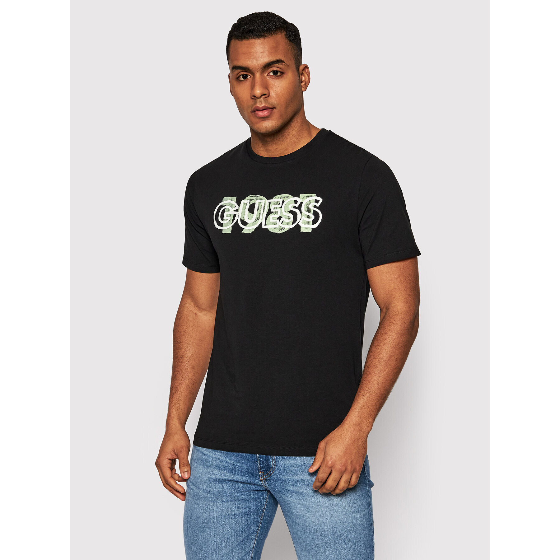 Guess T-Shirt M2GI09 J1311 Černá Slim Fit - Pepit.cz