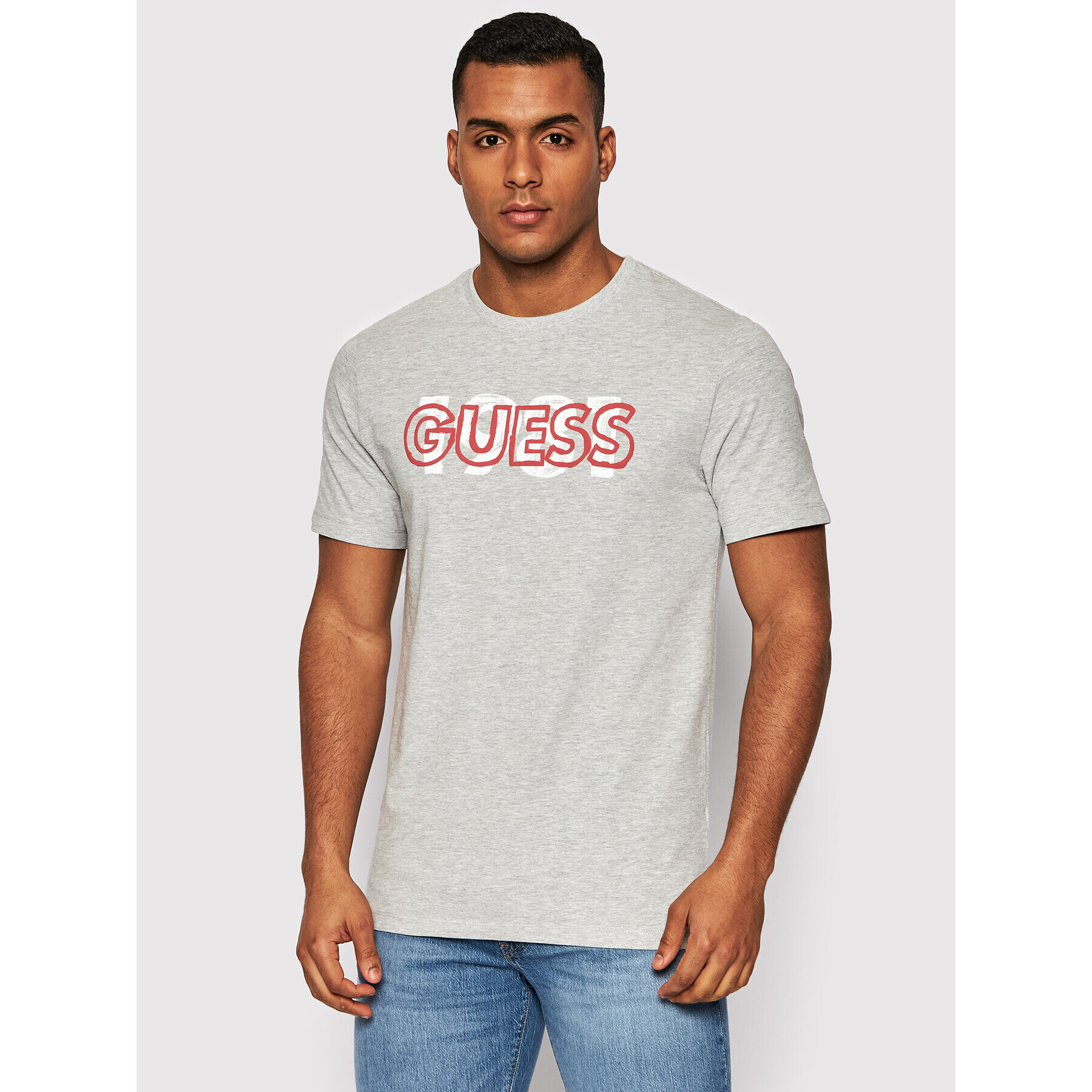 Guess T-Shirt M2GI09 J1311 Šedá Slim Fit - Pepit.cz