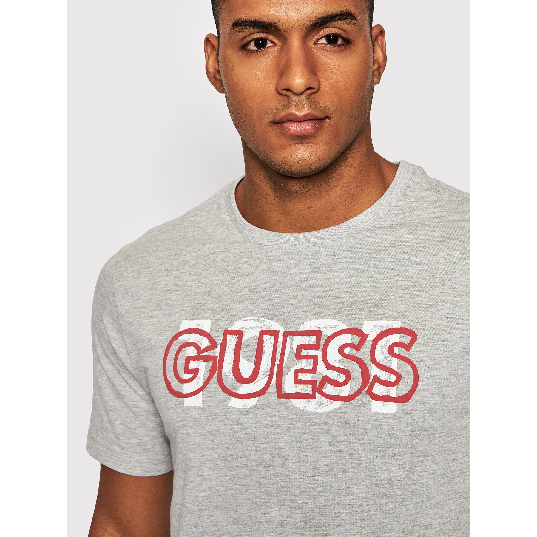 Guess T-Shirt M2GI09 J1311 Šedá Slim Fit - Pepit.cz