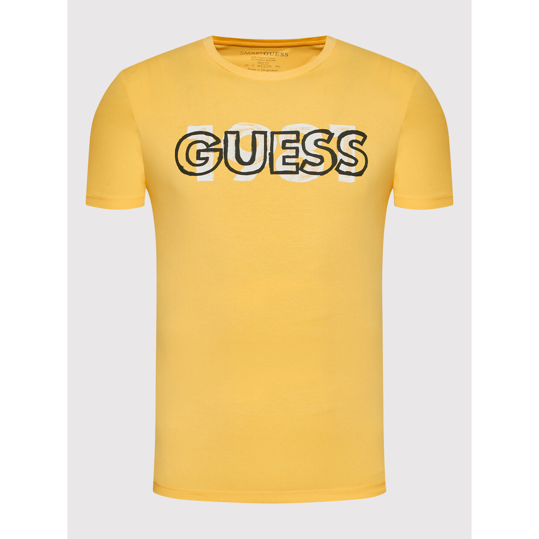 Guess T-Shirt M2GI09 J1311 Žlutá Slim Fit - Pepit.cz