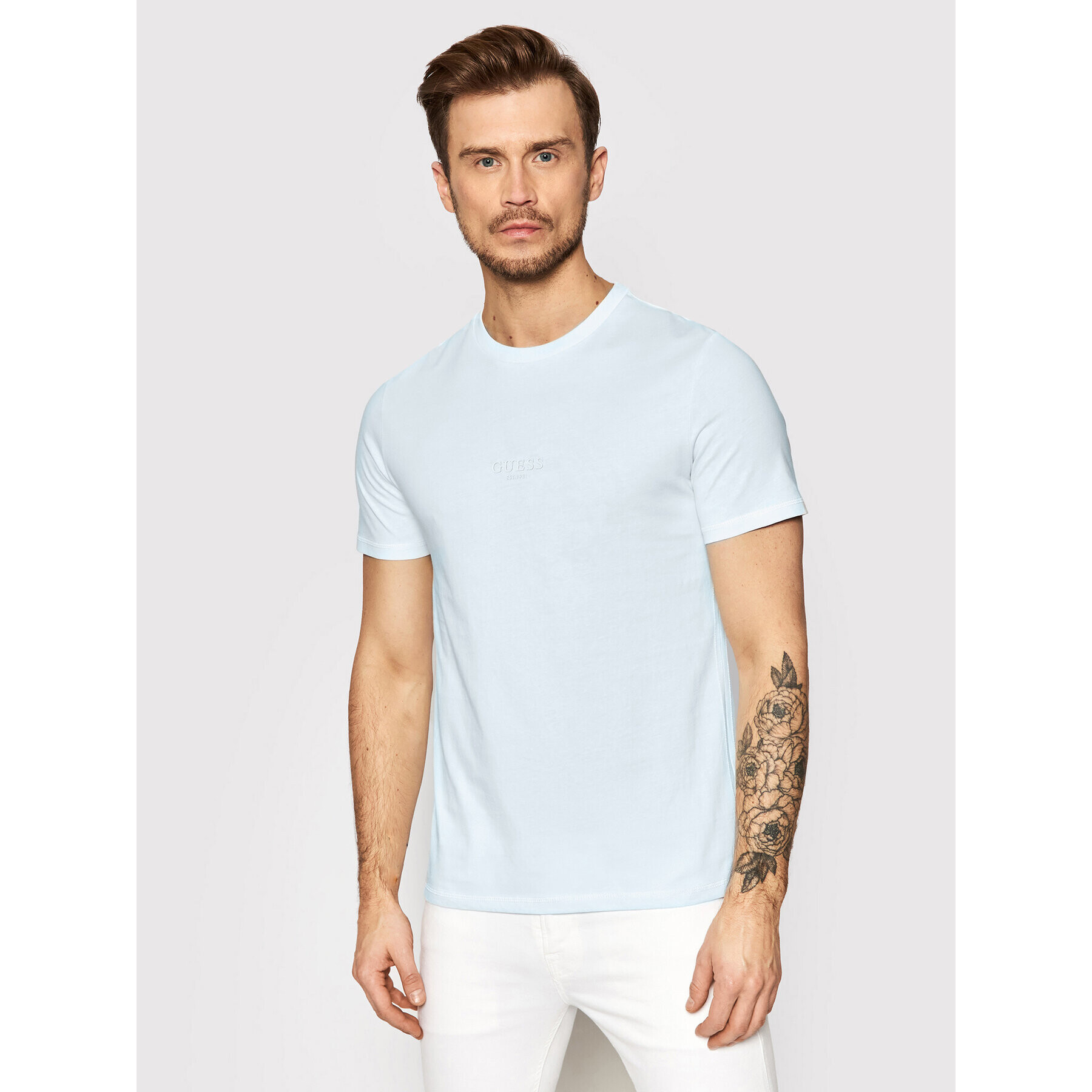 Guess T-Shirt M2GI10 I3Z11 Modrá Slim Fit - Pepit.cz