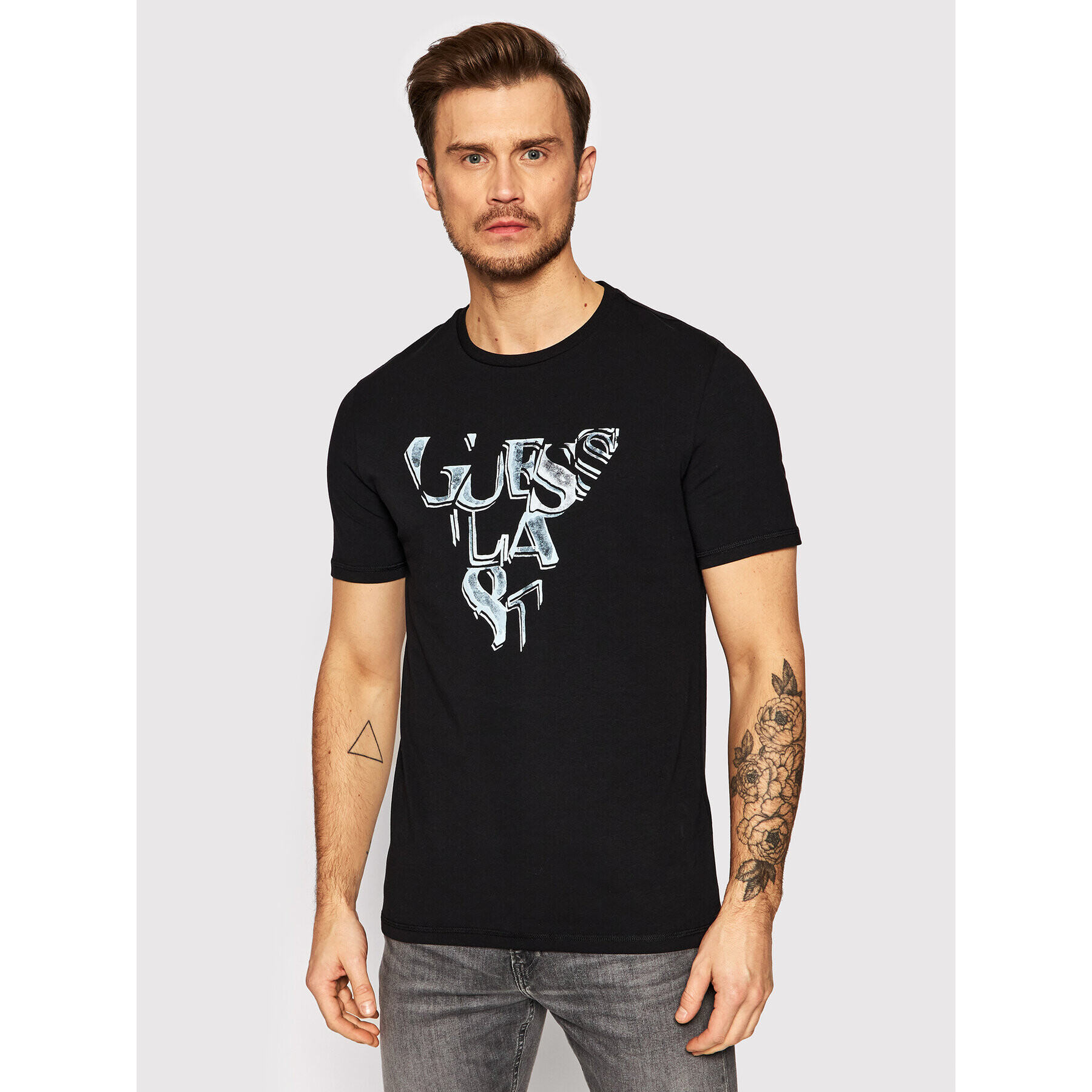 Guess T-Shirt M2GI22 J1311 Černá Slim Fit - Pepit.cz