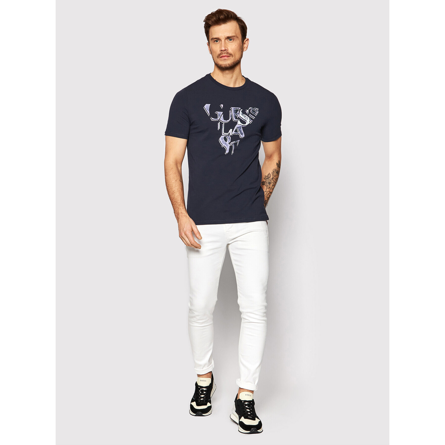 Guess T-Shirt M2GI22 J1311 Tmavomodrá Slim Fit - Pepit.cz