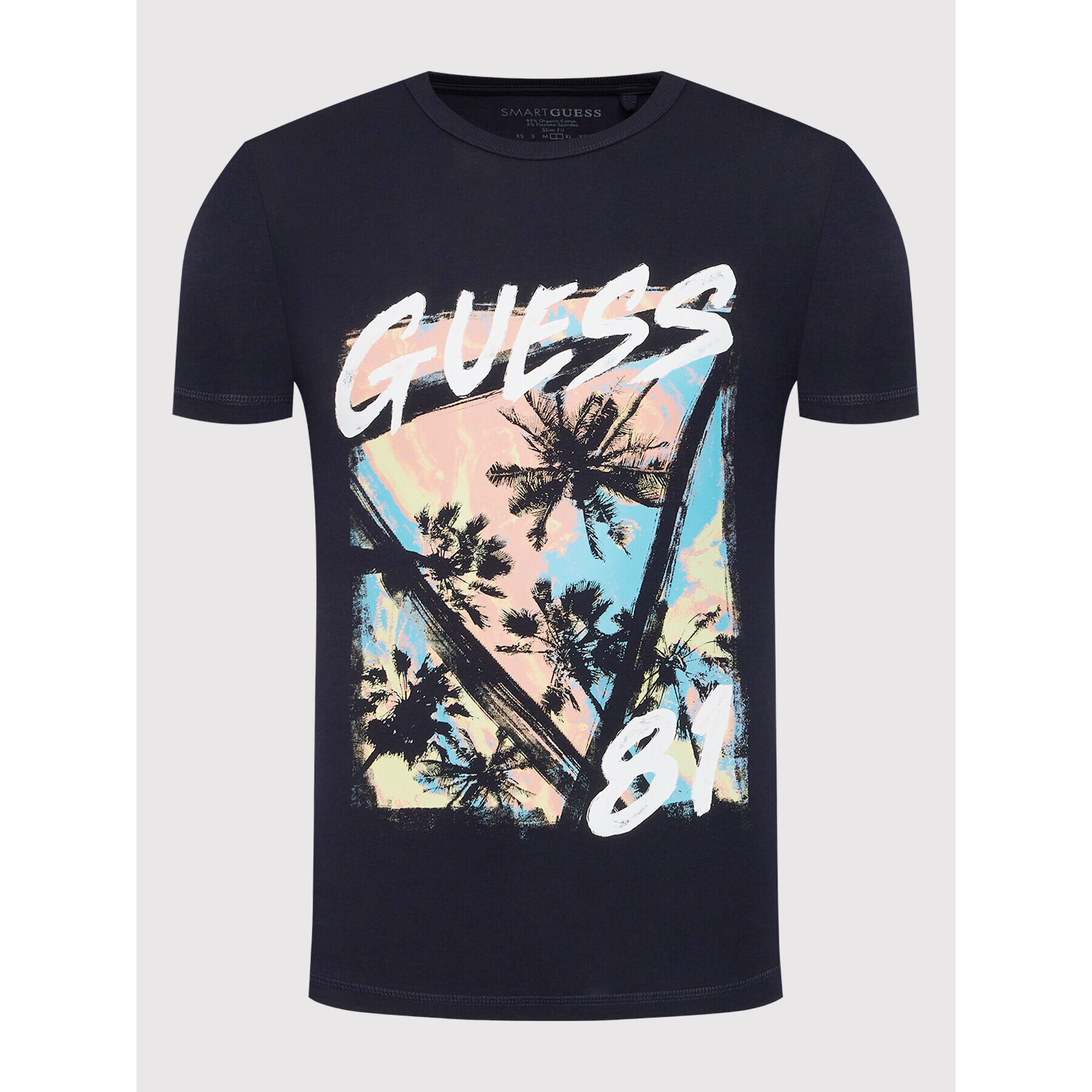 Guess T-Shirt M2GI24 J1311 Tmavomodrá Slim Fit - Pepit.cz