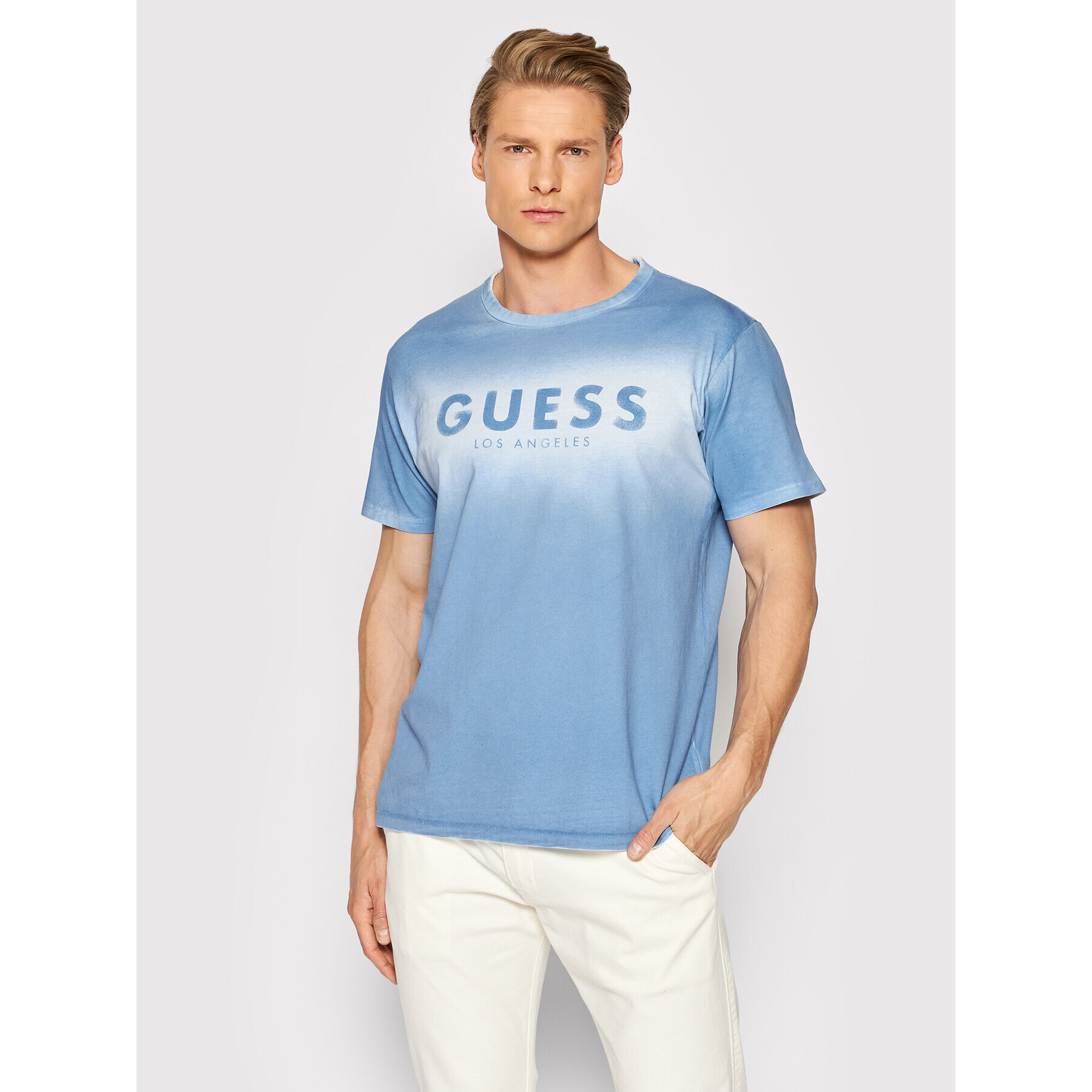 Guess T-Shirt M2GI26 K8FQ0 Modrá Regular Fit - Pepit.cz