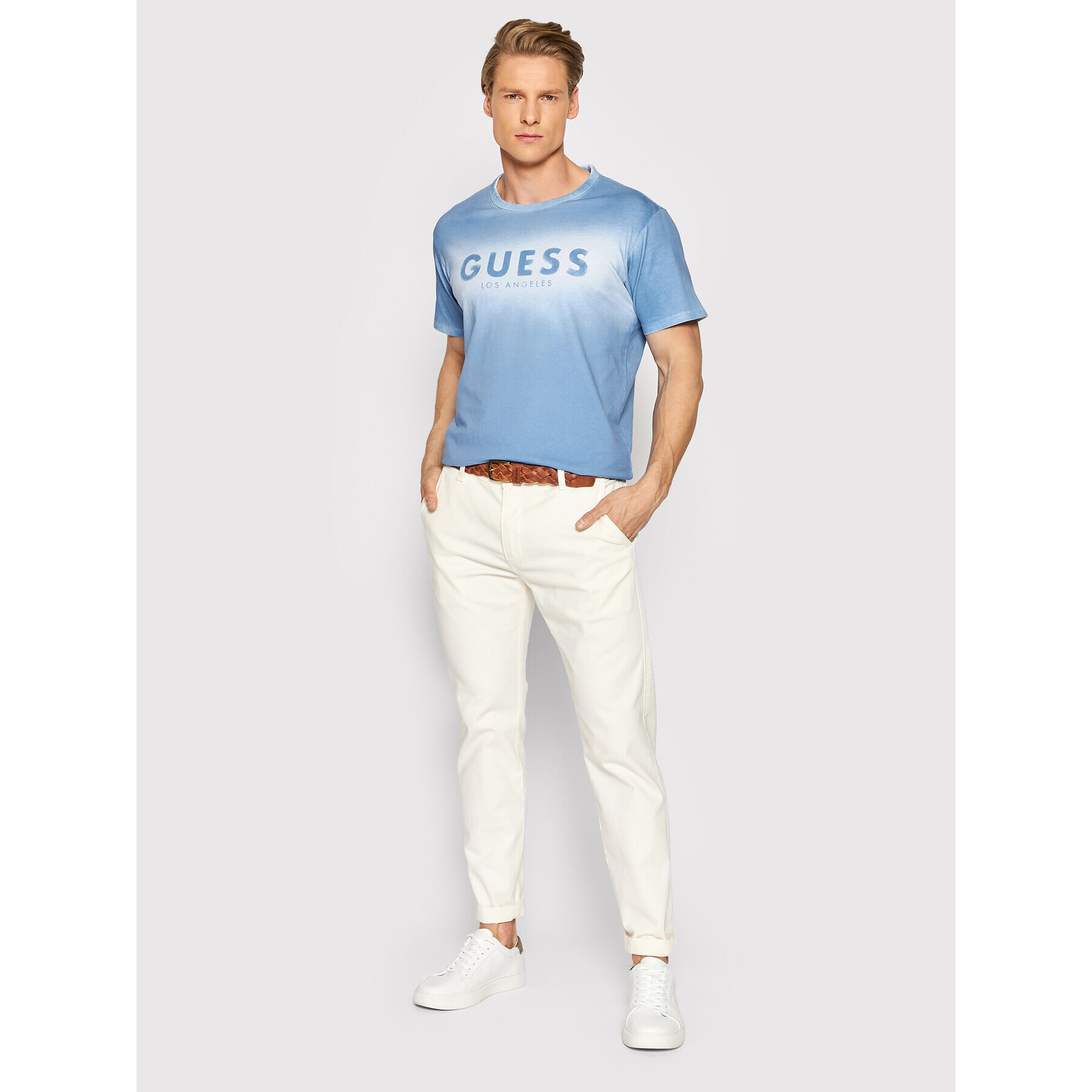 Guess T-Shirt M2GI26 K8FQ0 Modrá Regular Fit - Pepit.cz