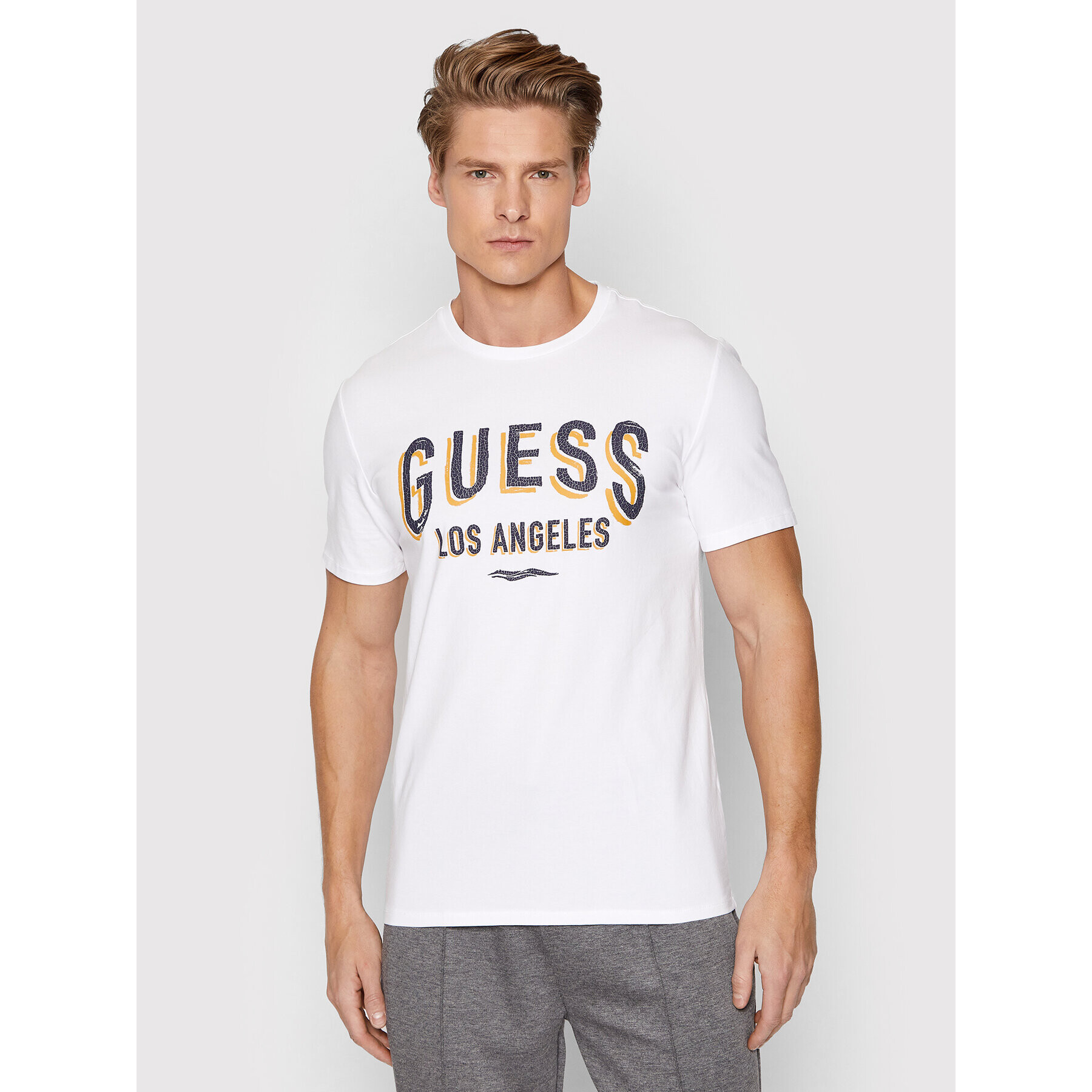 Guess T-Shirt M2RI18 J1311 Bílá Slim Fit - Pepit.cz