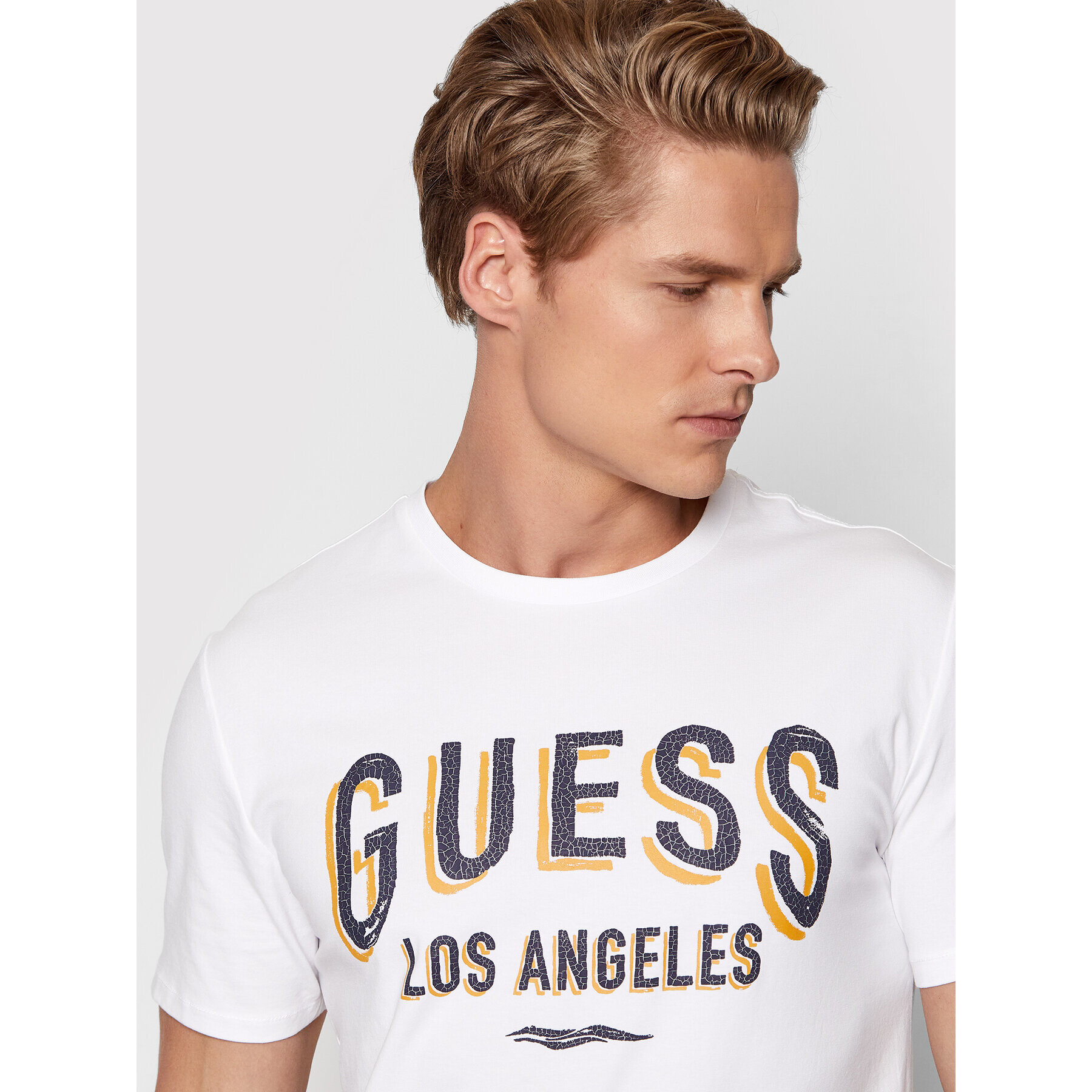 Guess T-Shirt M2RI18 J1311 Bílá Slim Fit - Pepit.cz