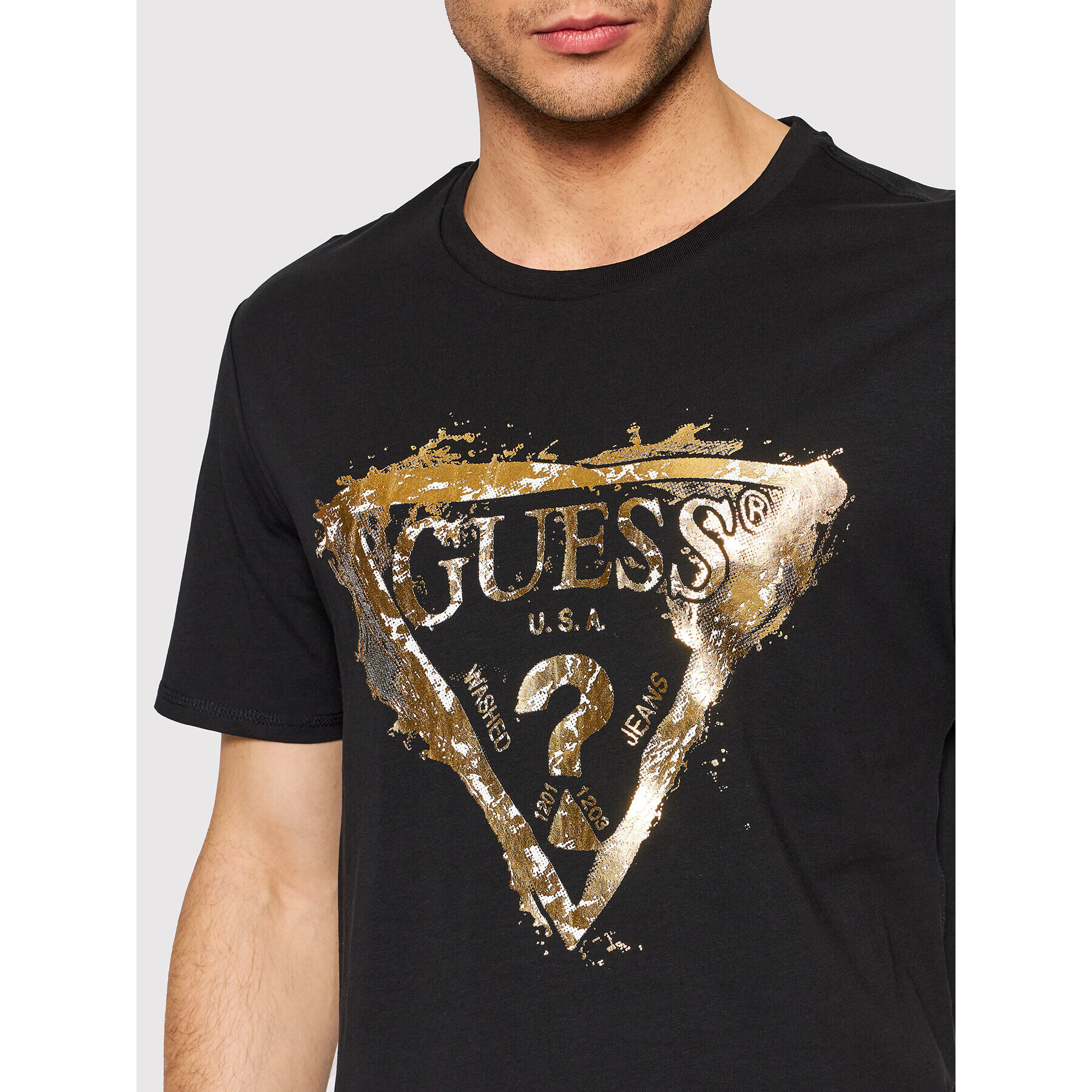 Guess T-Shirt M2RI20 J1311 Černá Slim Fit - Pepit.cz