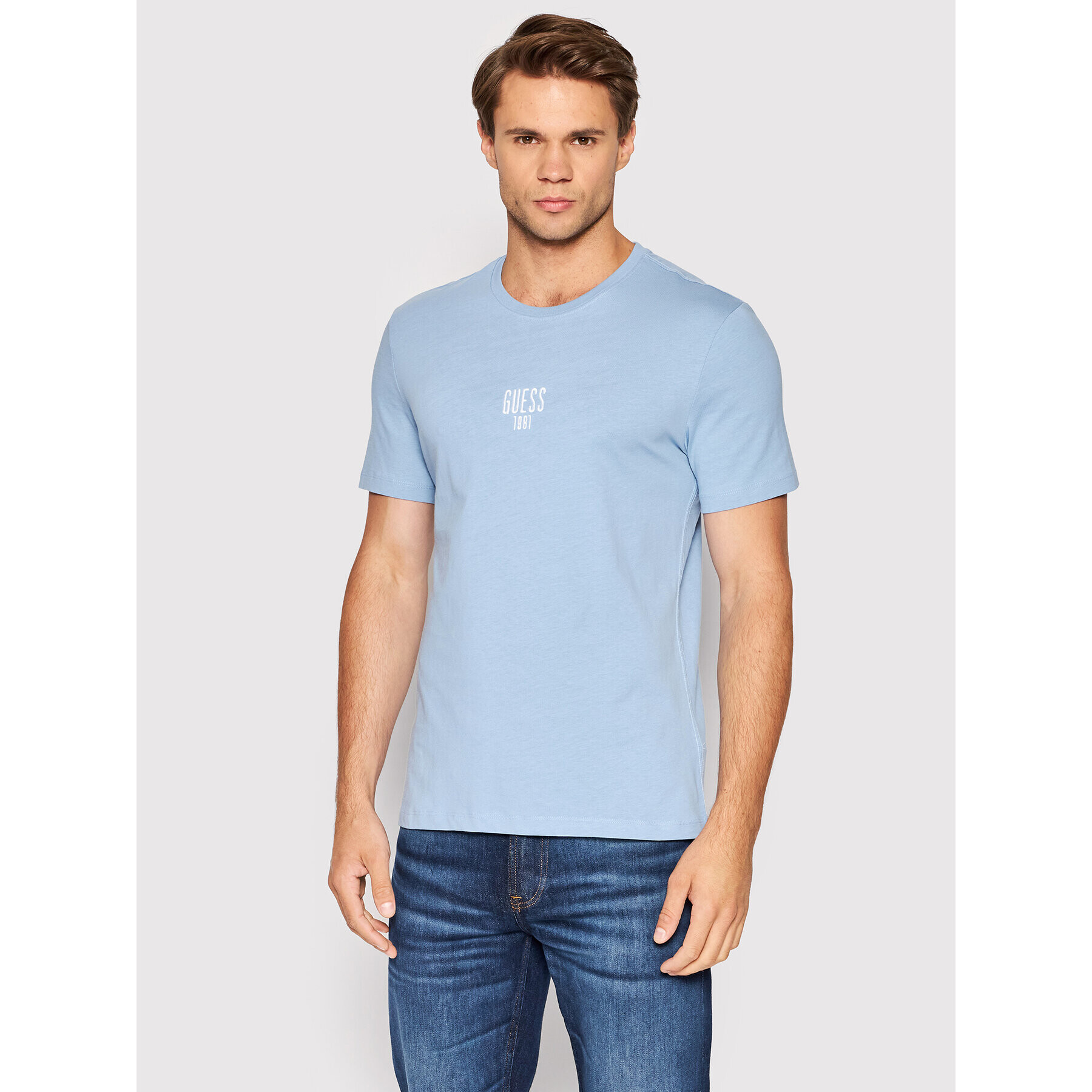 Guess T-Shirt M2YI18 I3Z11 Modrá Slim Fit - Pepit.cz