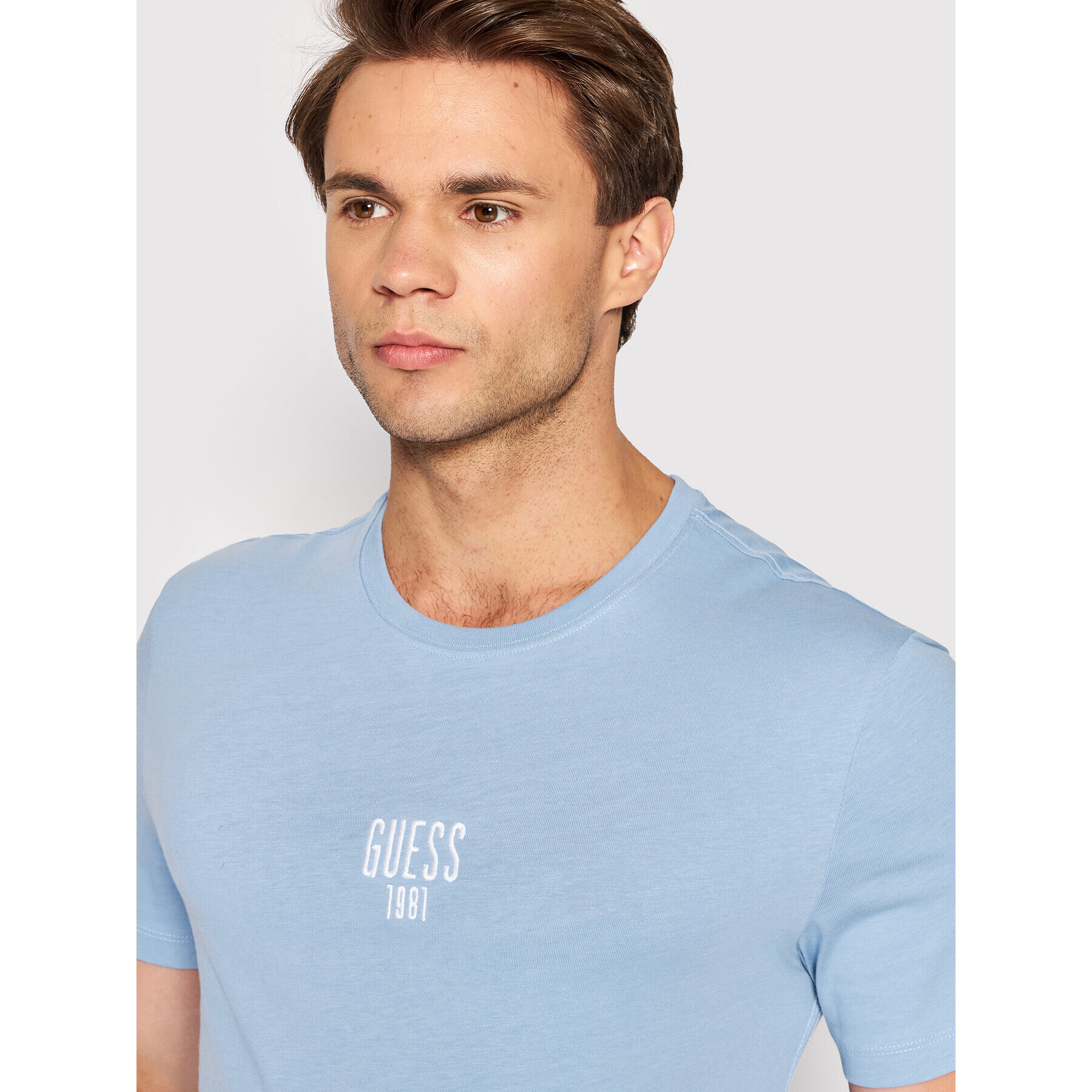 Guess T-Shirt M2YI18 I3Z11 Modrá Slim Fit - Pepit.cz